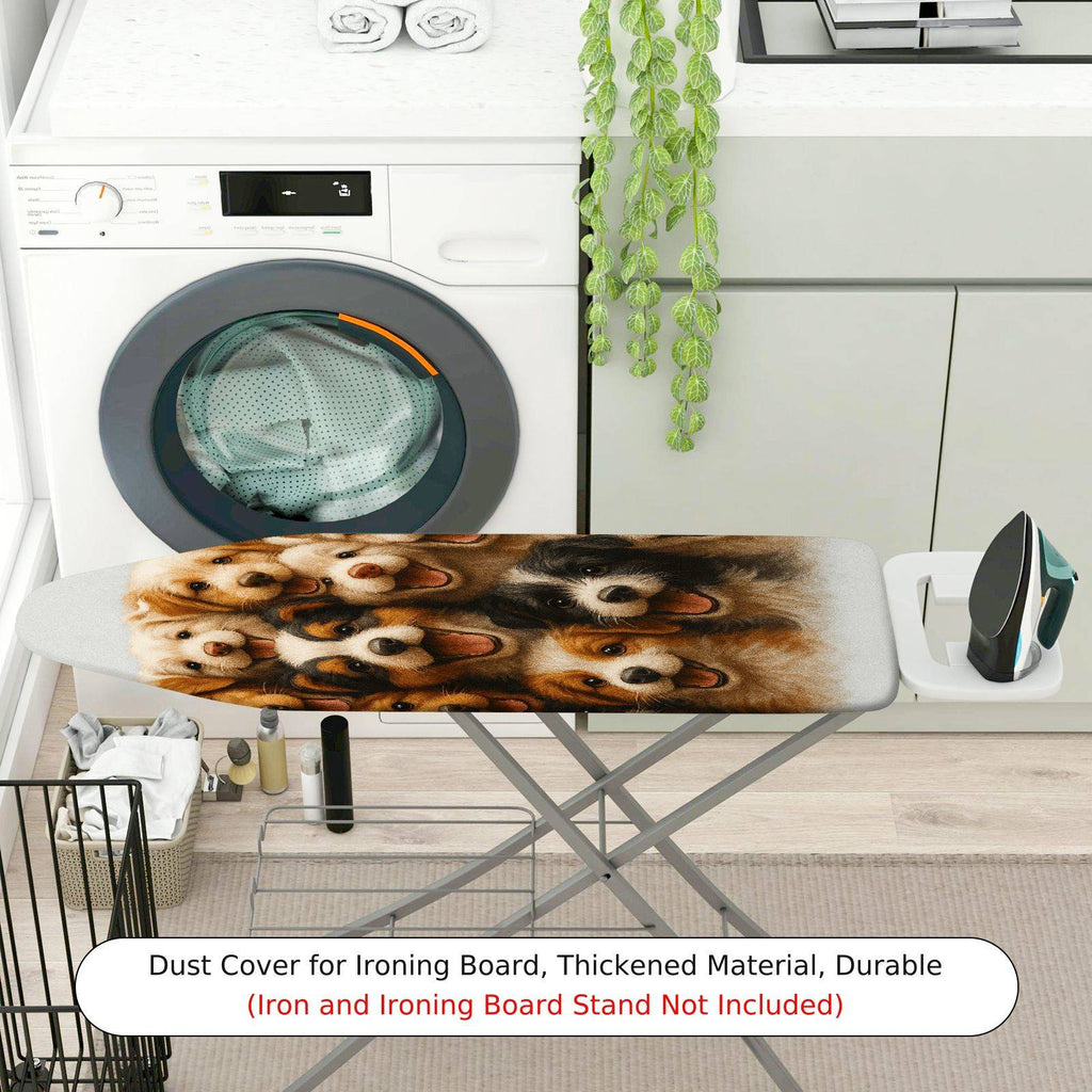 1-Piece Dogs Puppies Animals  Ironing Board Cover, Universal Size, Without Board
