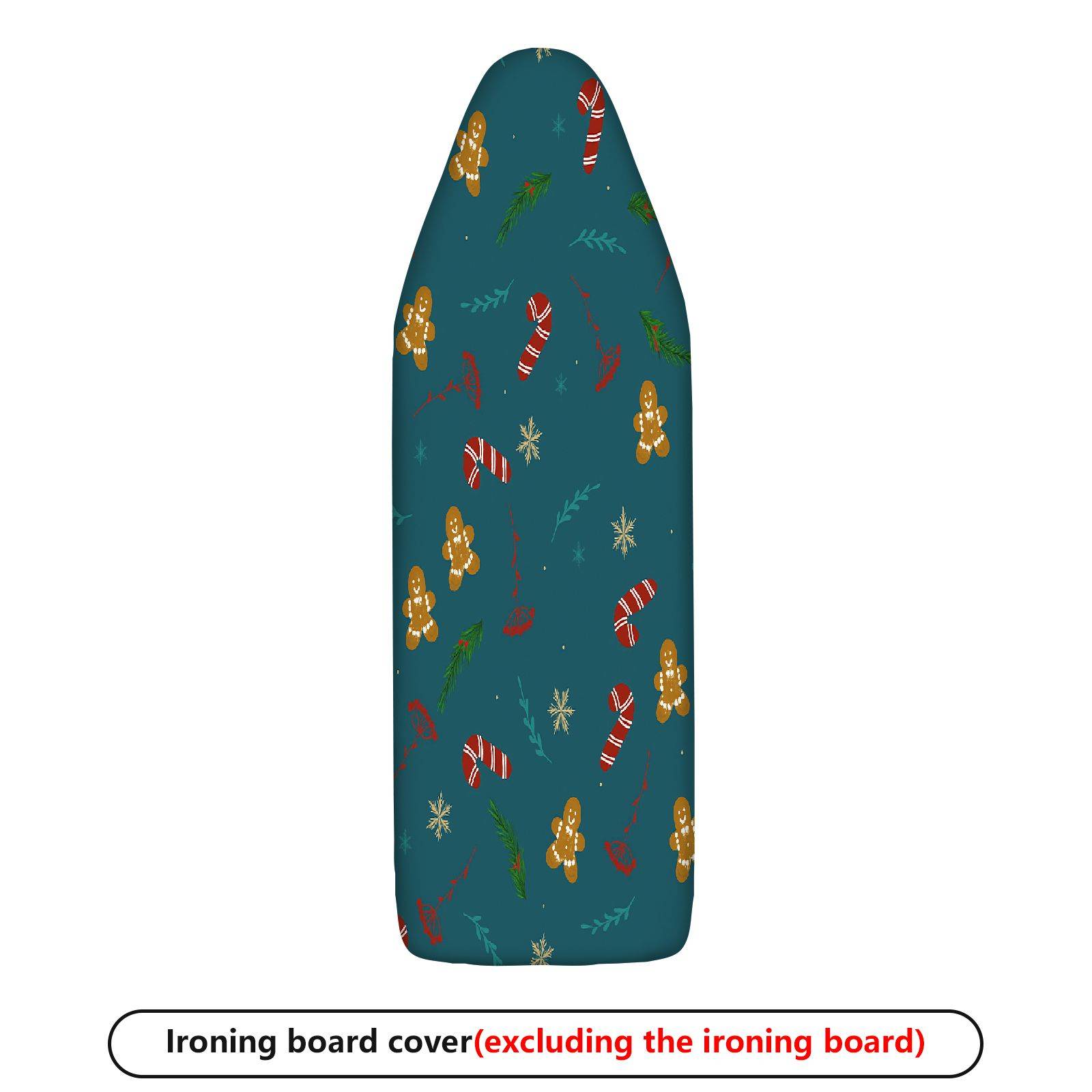 1-Piece Christmas Gingerbread Candy Cane Snowflake  Ironing Board Cover, Universal Size, Without Board