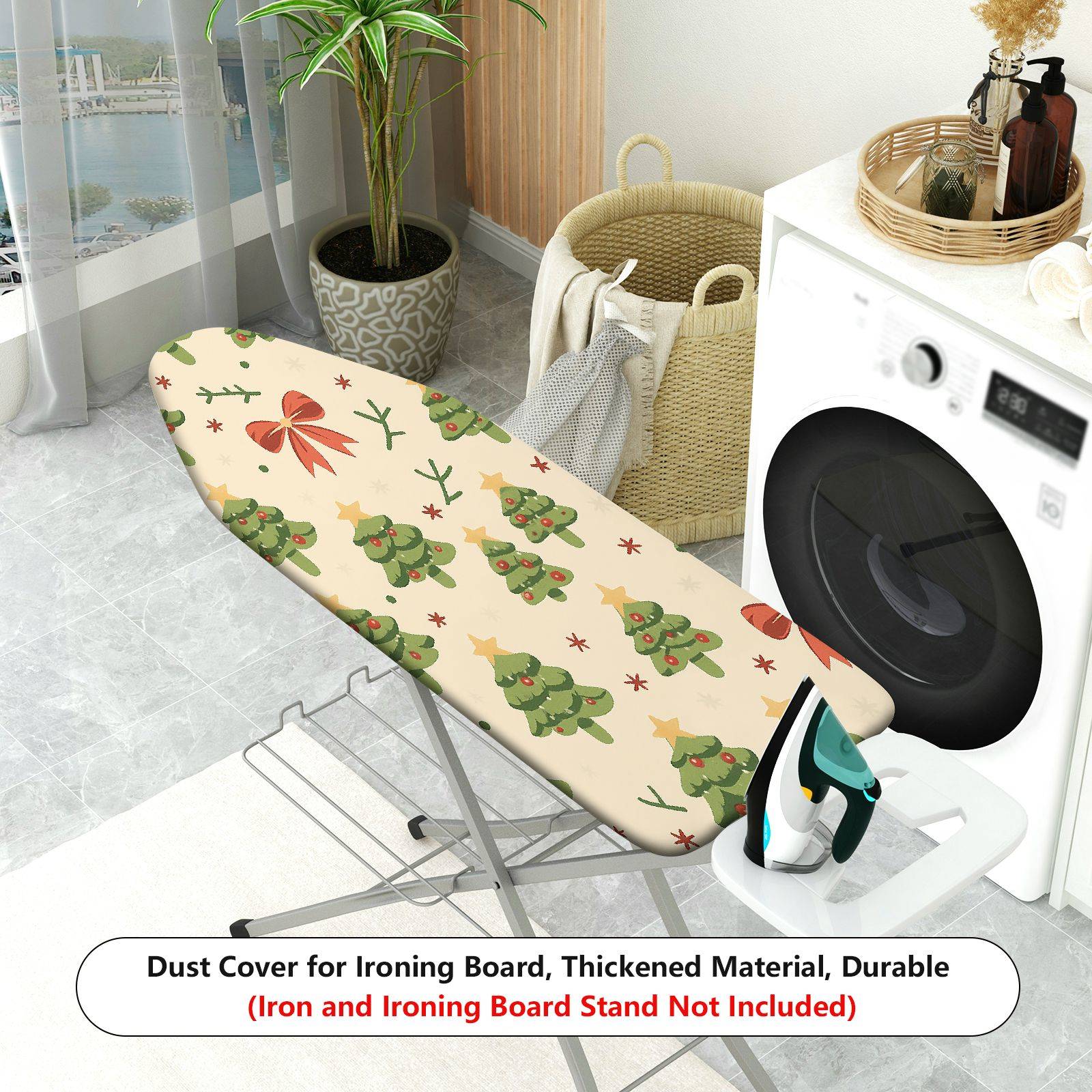 1-Piece Christmas Tree Bow Star  Ironing Board Cover, Universal Size, Without Board
