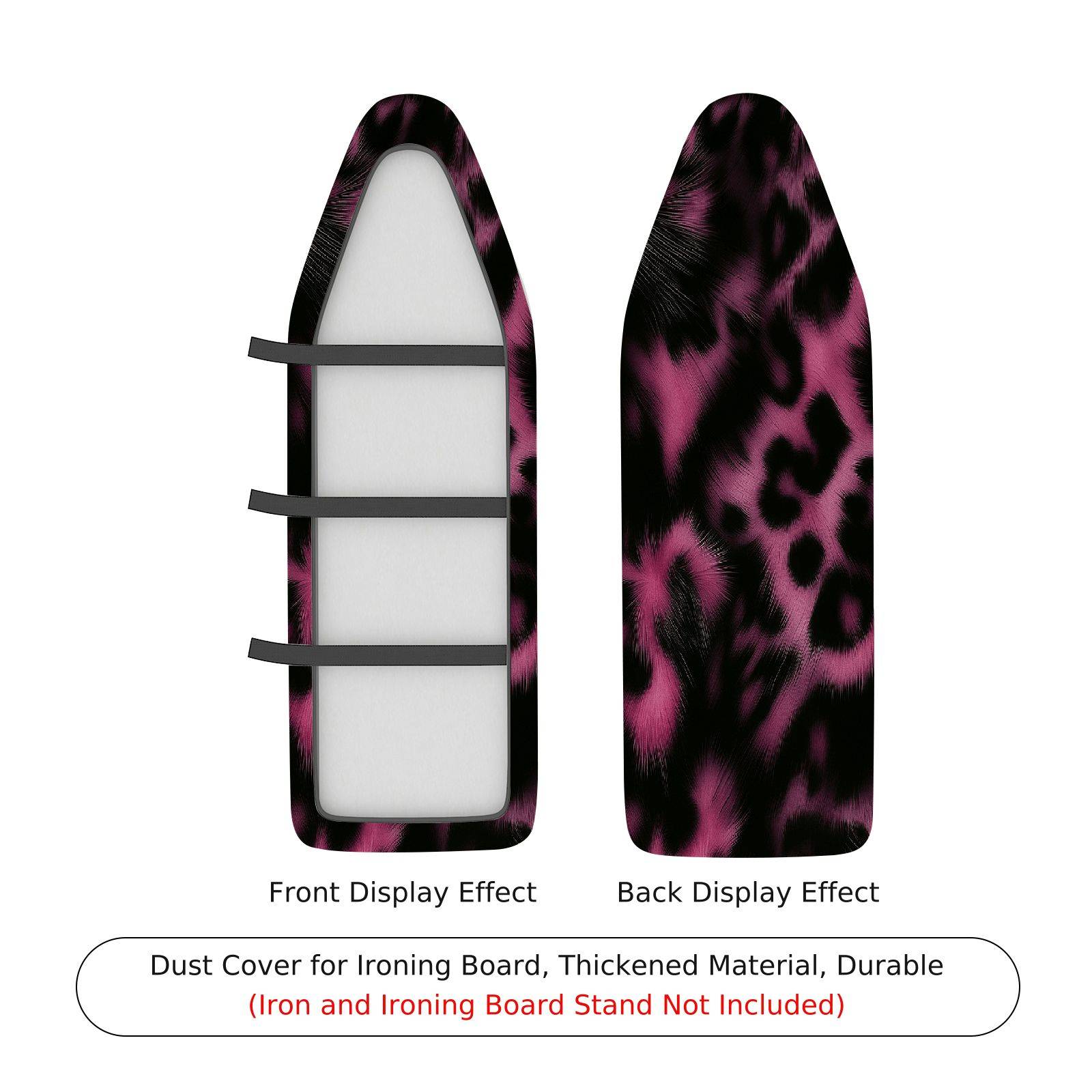1-Piece Leopard Pattern Pink Black Style  Ironing Board Cover, Universal Size, Without Board
