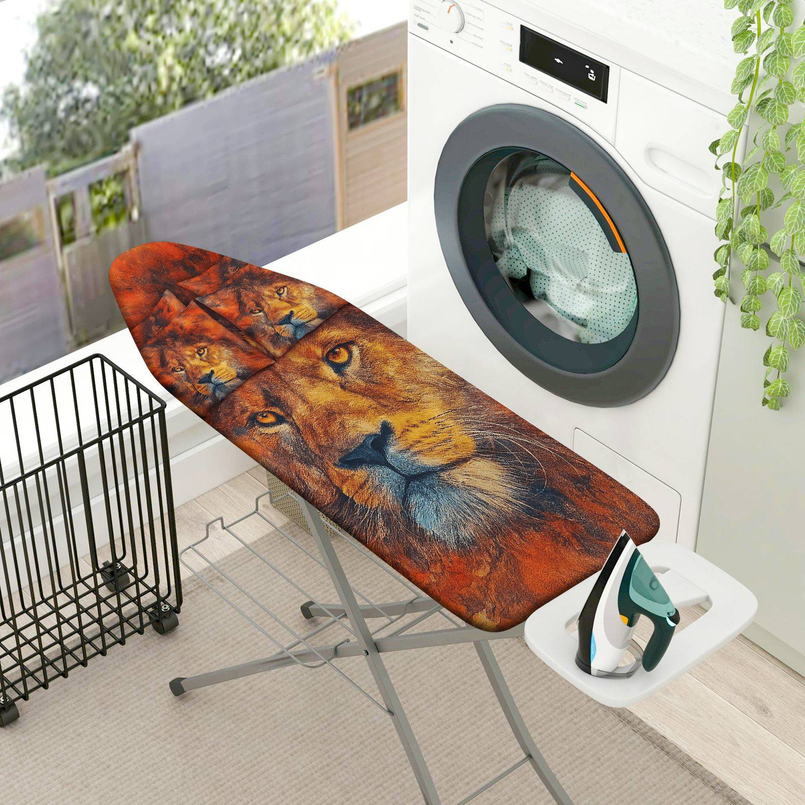 1-Piece Lion Animal Art Painting  Ironing Board Cover, Universal Size, Without Board