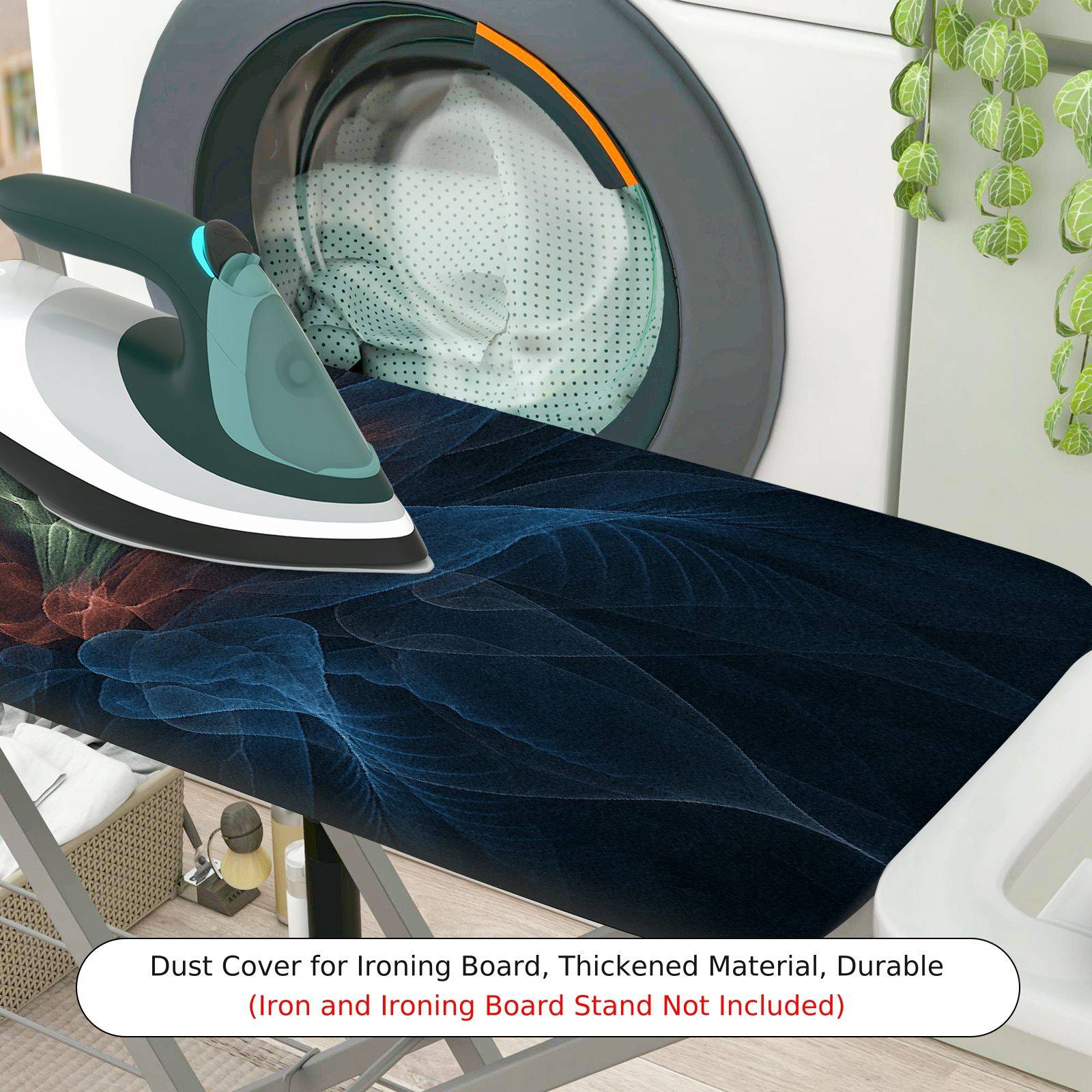 1-Piece Abstract Pattern Floral Dark  Ironing Board Cover, Universal Size, Without Board