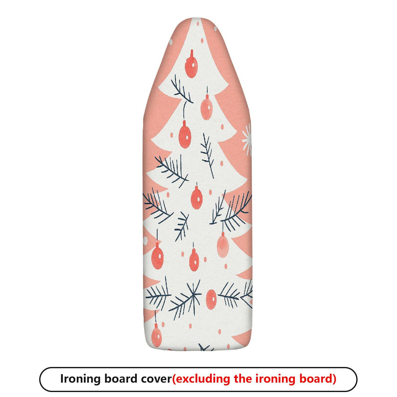 1-Piece Christmas Tree Festive Red Holiday  Ironing Board Cover, Universal Size, Without Board