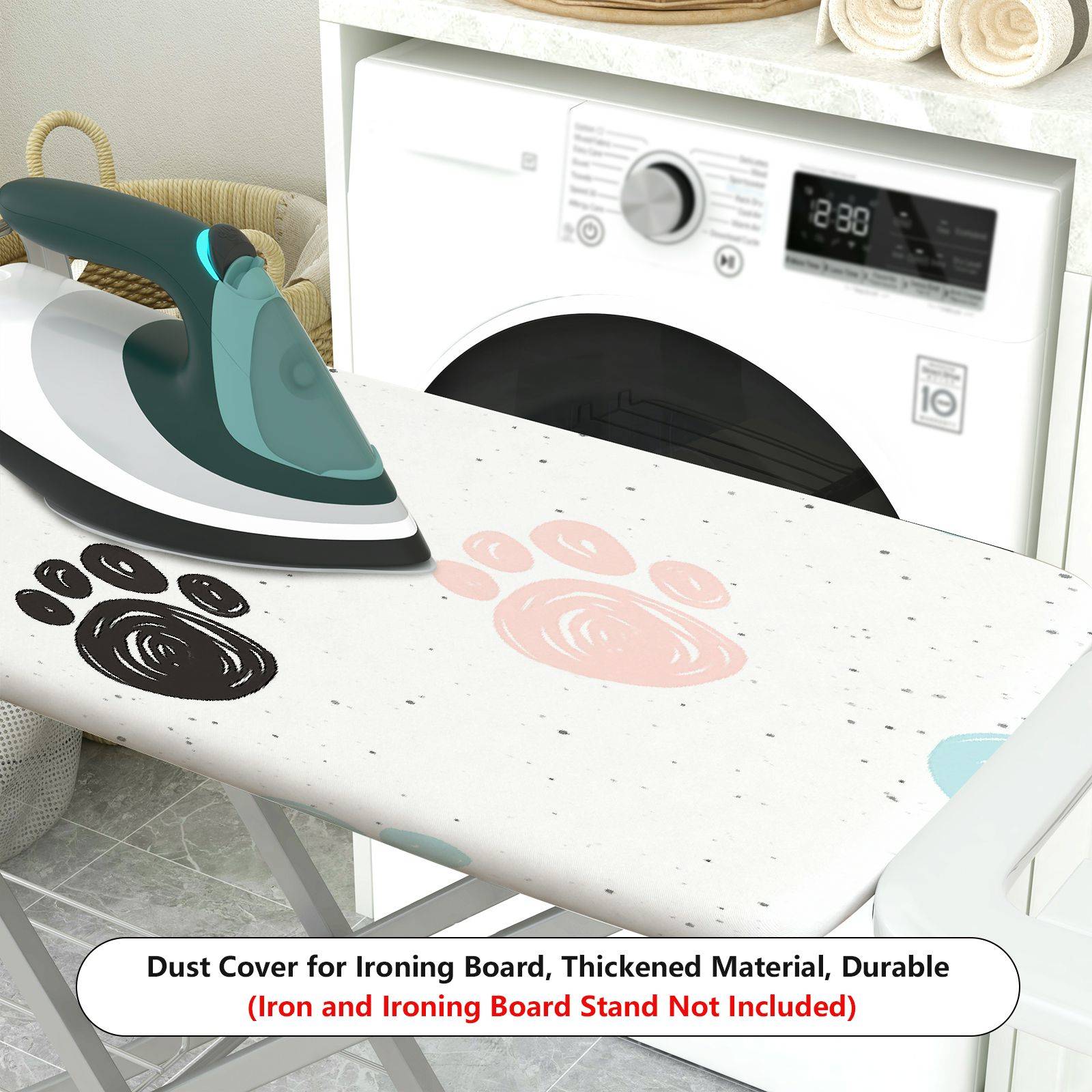 1-Piece Paw print Pattern Animal Design Cute Theme  Ironing Board Cover, Universal Size, Without Board