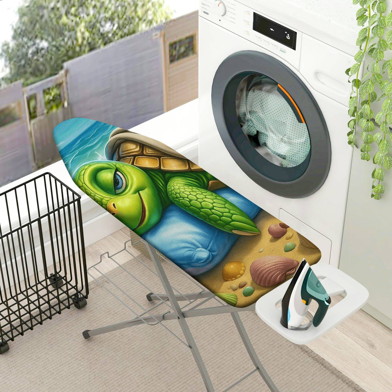 1-Piece Turtle Beach Ocean  Ironing Board Cover, Universal Size, Without Board