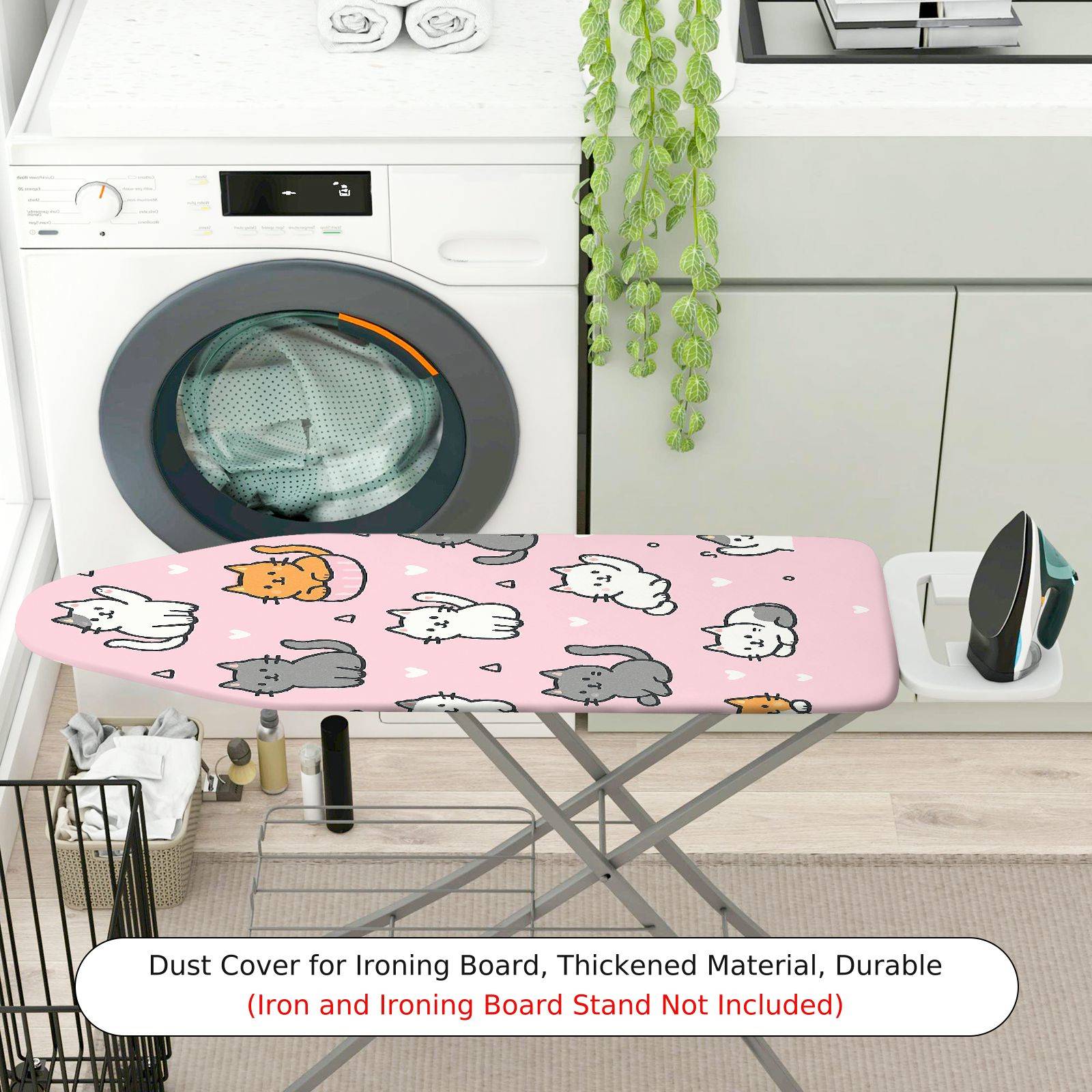 1-Piece Cute Cat Heart Pink  Ironing Board Cover, Universal Size, Without Board