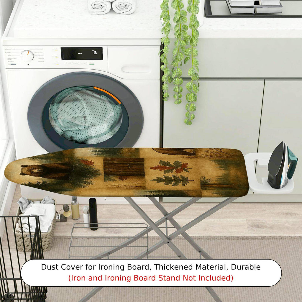 1-Piece Rustic Forest Animal Log  Ironing Board Cover, Universal Size, Without Board