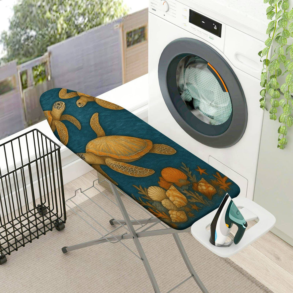 1-Piece Sea Turtle Ocean Marine Life  Ironing Board Cover, Universal Size, Without Board