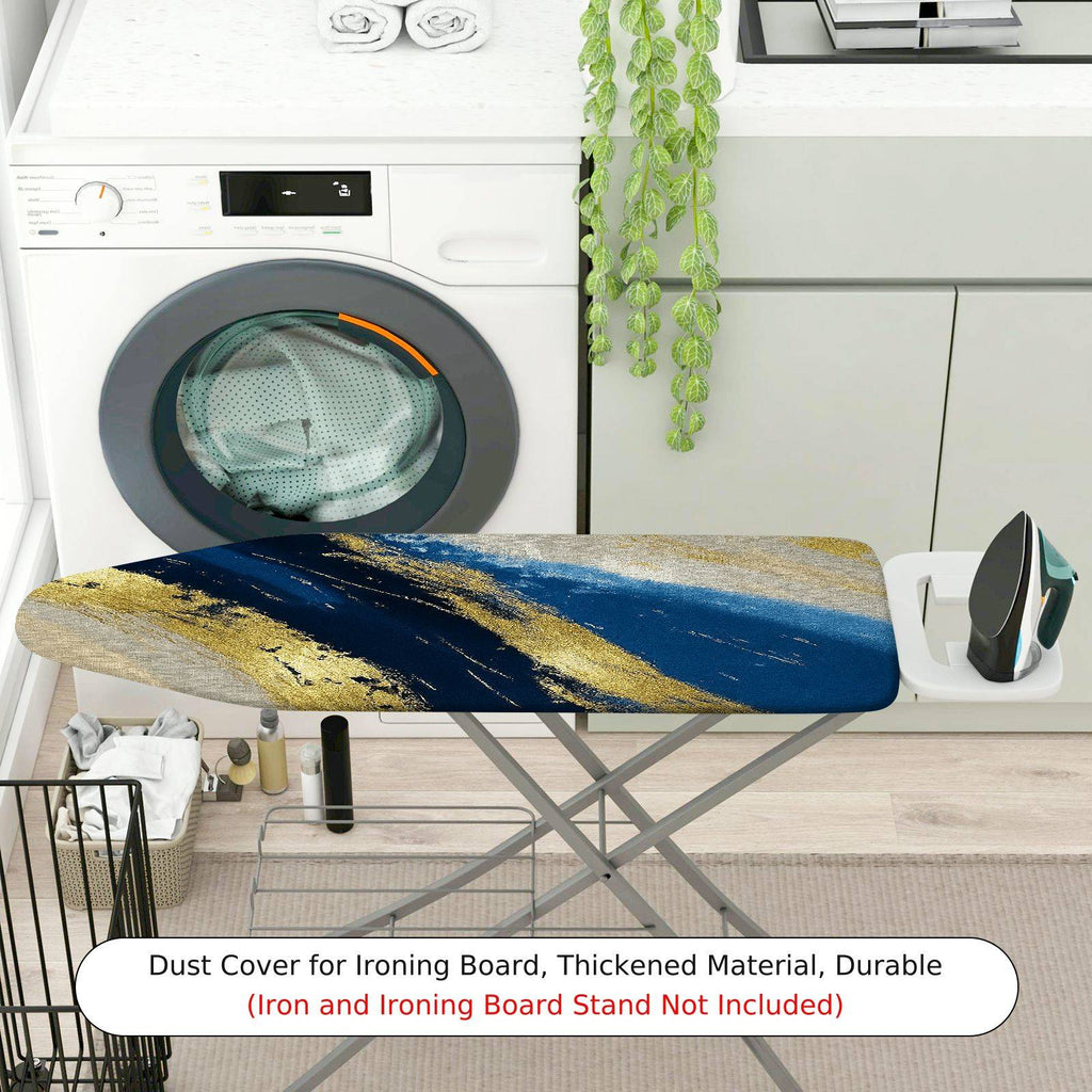 1-Piece Abstract Gold Blue Elegant  Ironing Board Cover, Universal Size, Without Board