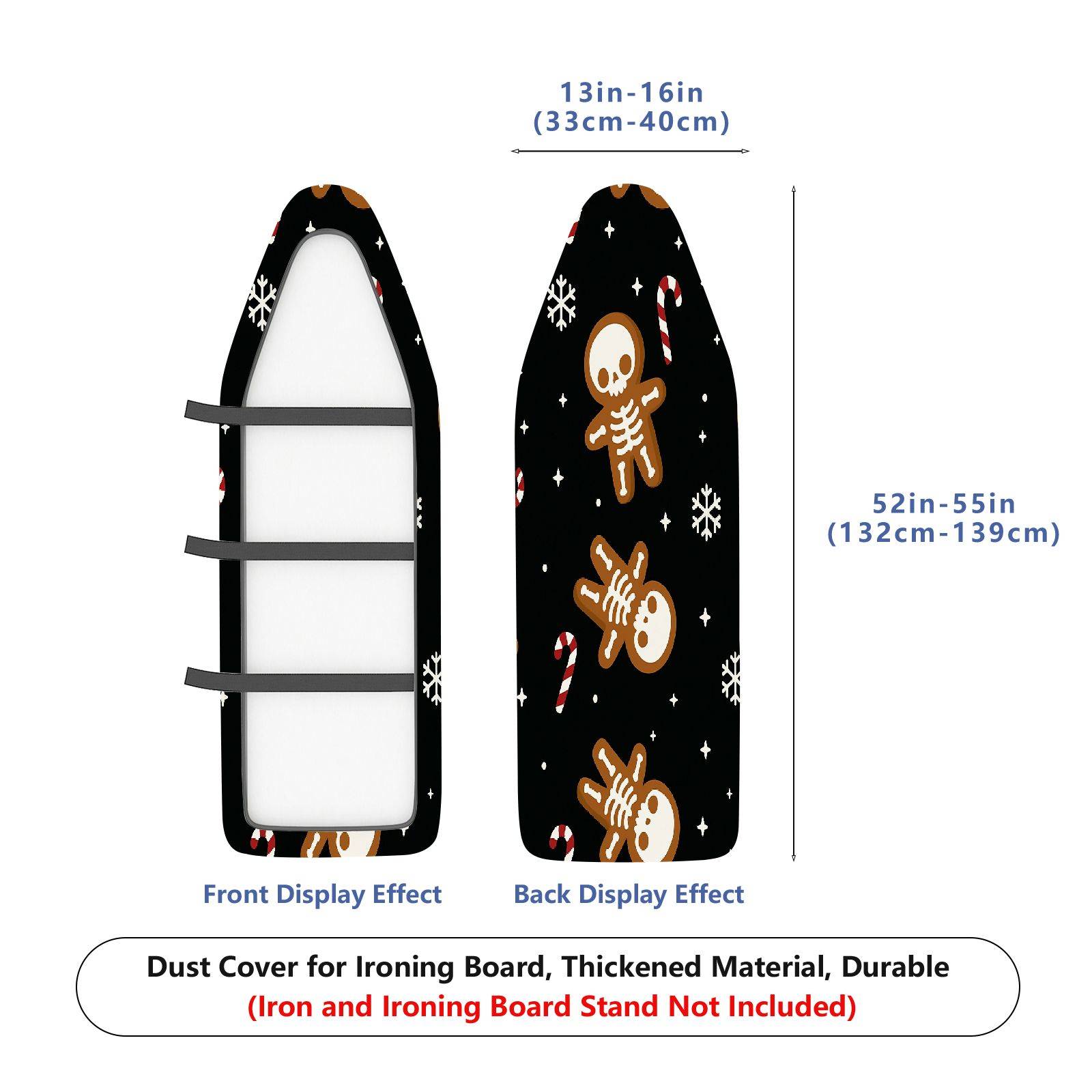 1-Piece Christmas Gingerbread Candy Snowflake  Ironing Board Cover, Universal Size, Without Board