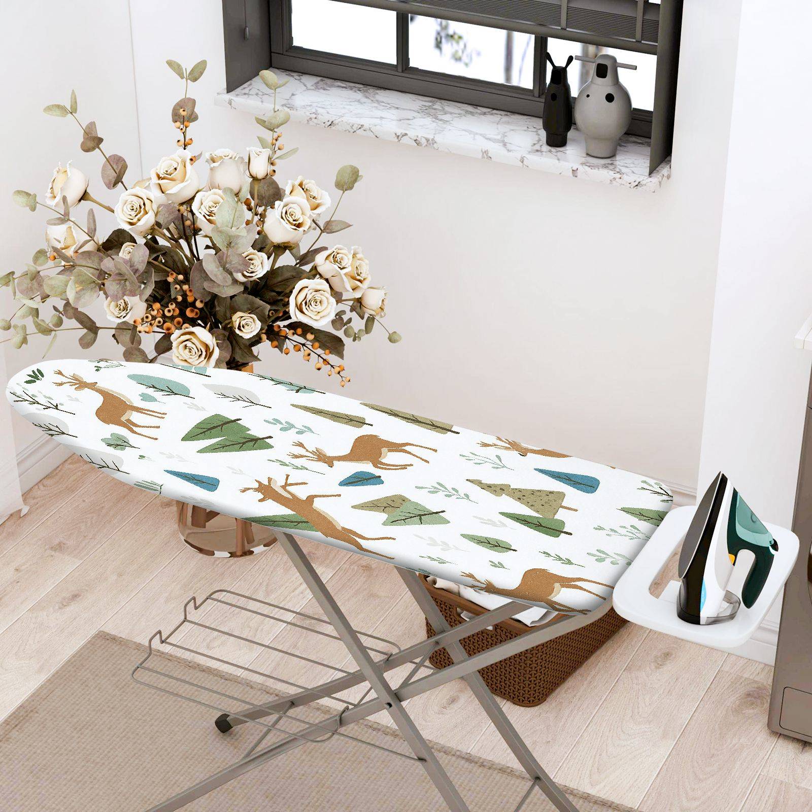 1-Piece Forest Animal Nature  Ironing Board Cover, Universal Size, Without Board