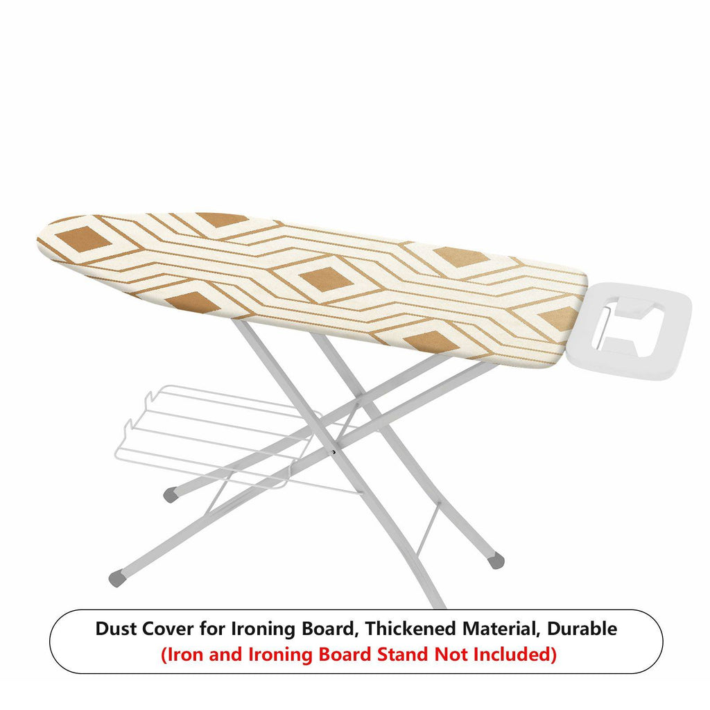1-Piece Geometric Beige Brown  Ironing Board Cover, Universal Size, Without Board