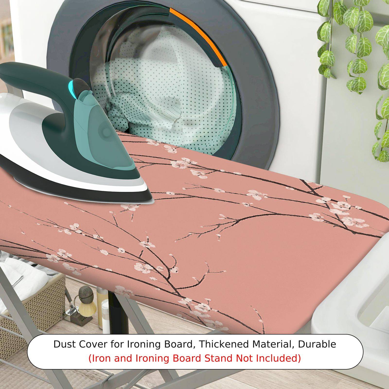 1-Piece Floral Pink Cherry Blossom  Ironing Board Cover, Universal Size, Without Board