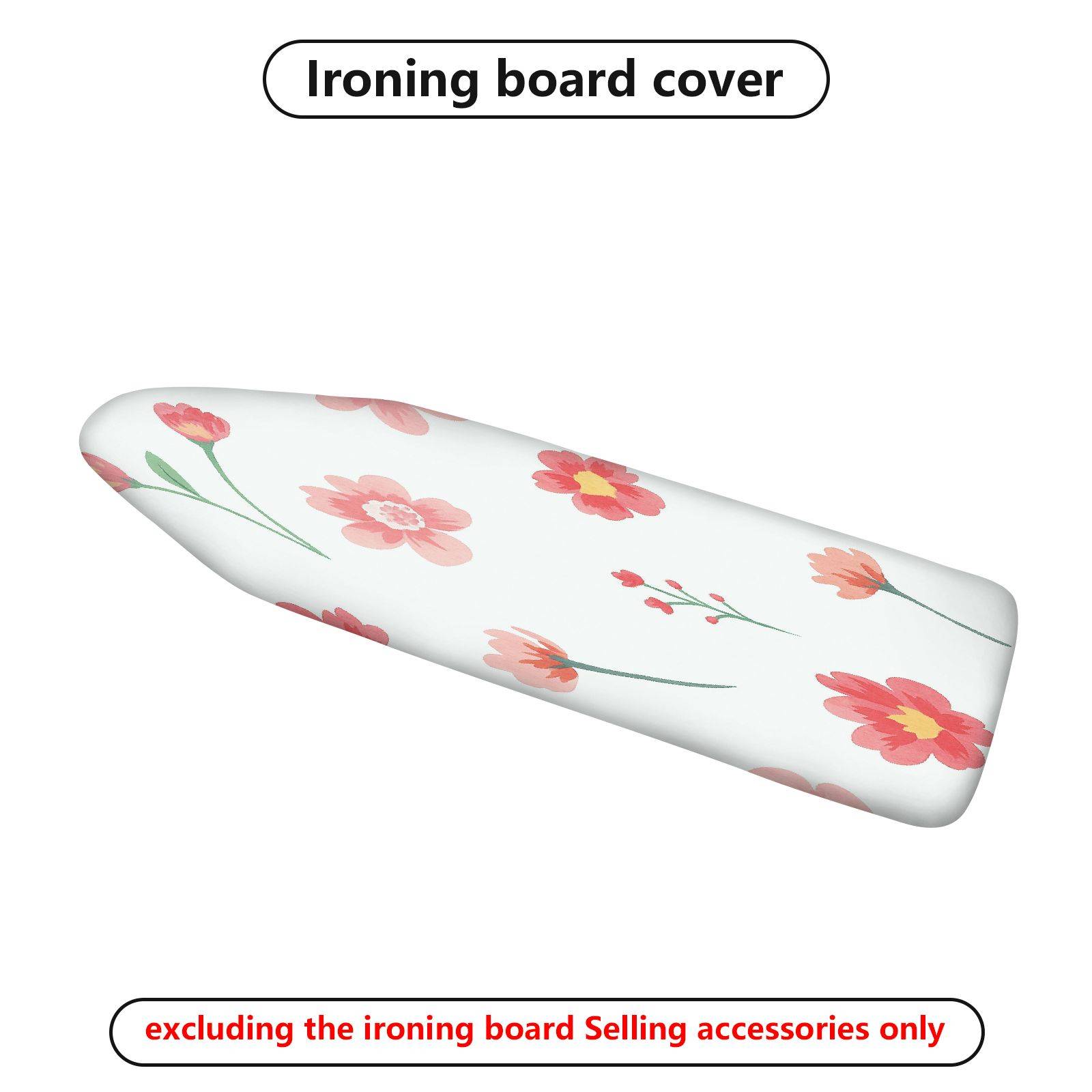 1-Piece Floral Pink Red Blossoms  Ironing Board Cover, Universal Size, Without Board