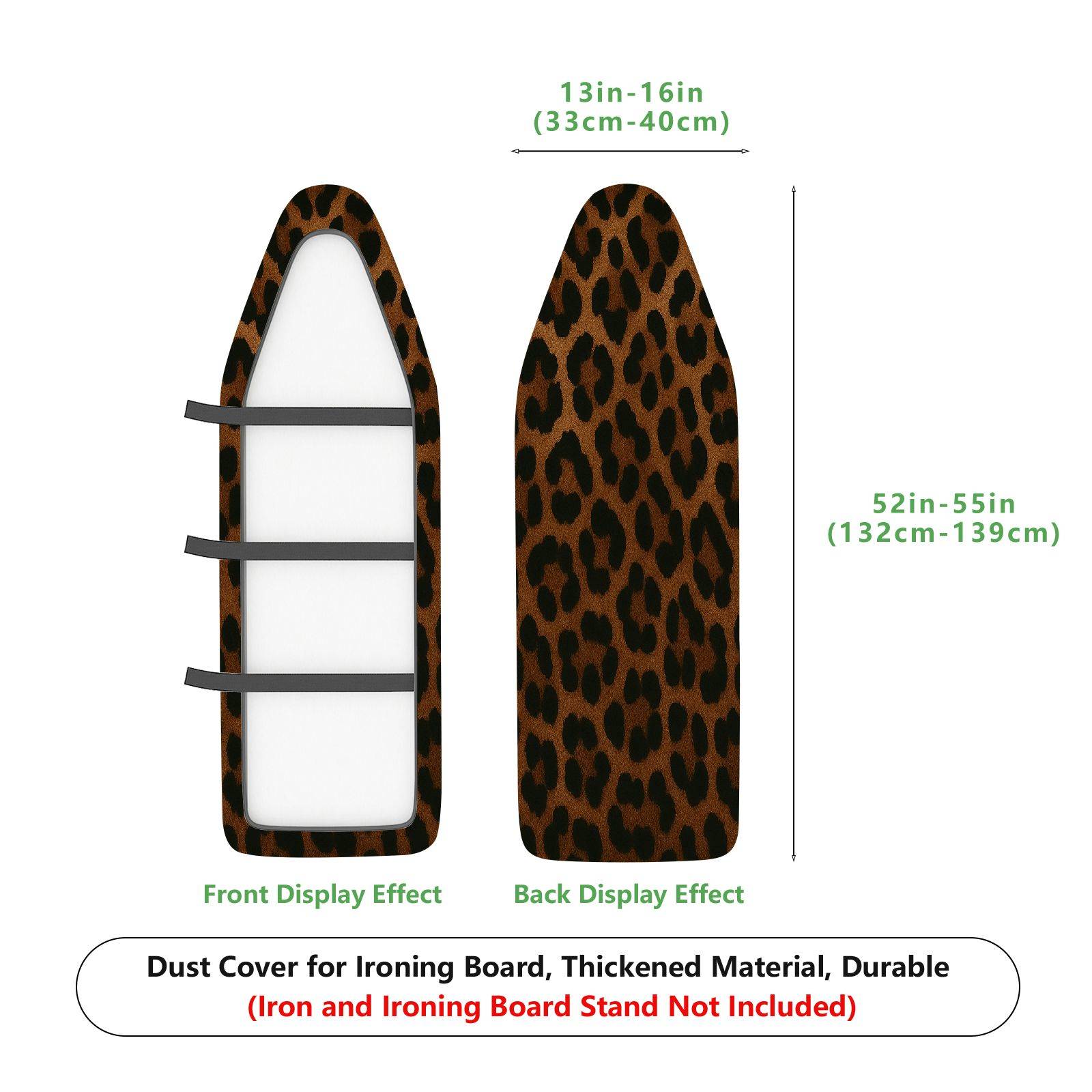 1-Piece Leopard Animal Print Brown  Ironing Board Cover, Universal Size, Without Board