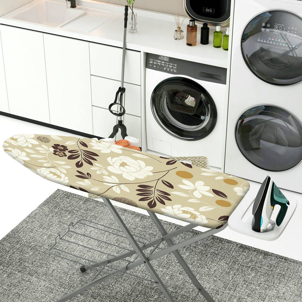 1-Piece Floral Beige Brown  Ironing Board Cover, Universal Size, Without Board