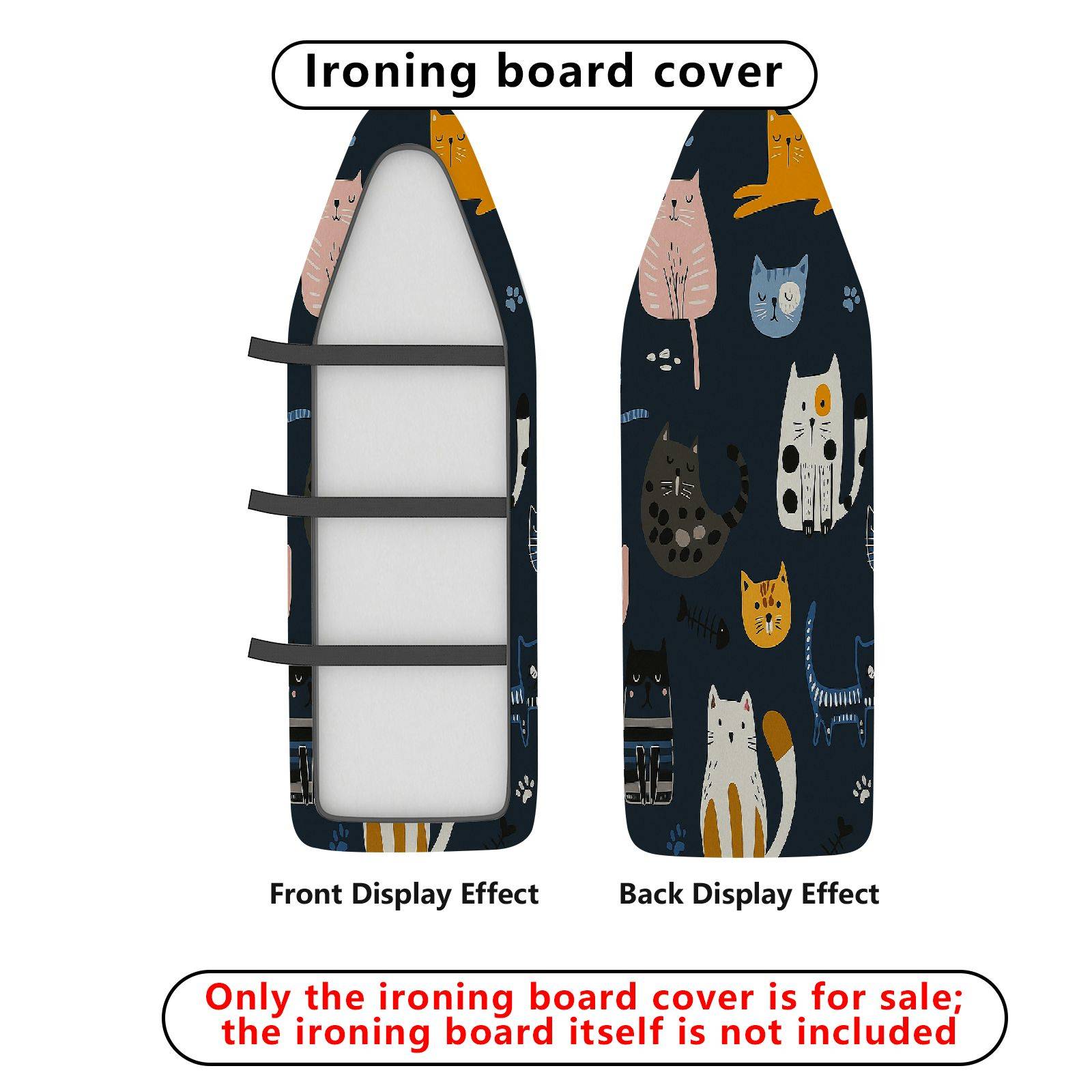 1-Piece Cat Animal  Ironing Board Cover, Universal Size, Without Board