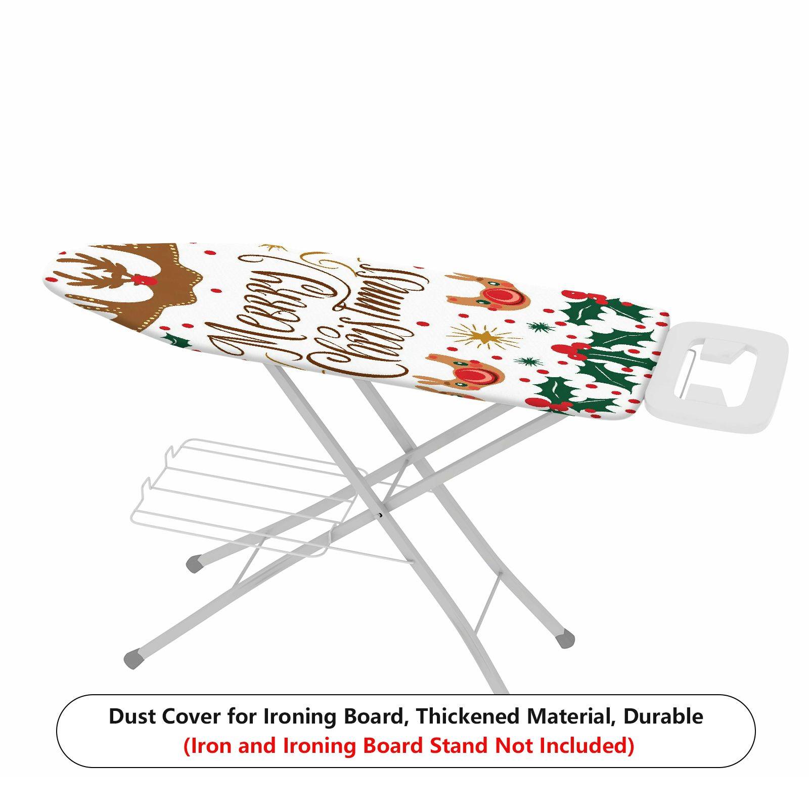 1-Piece Christmas Reindeer Holly  Ironing Board Cover, Universal Size, Without Board
