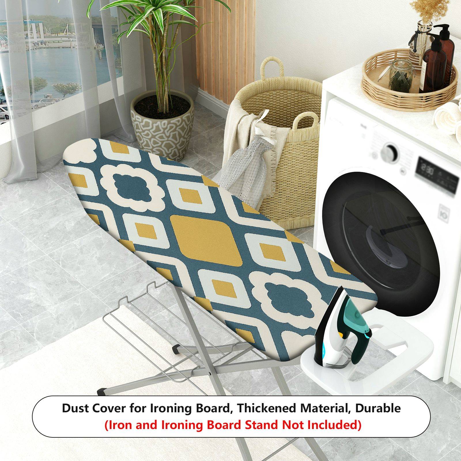 1-Piece Geometric Retro Diamond  Ironing Board Cover, Universal Size, Without Board
