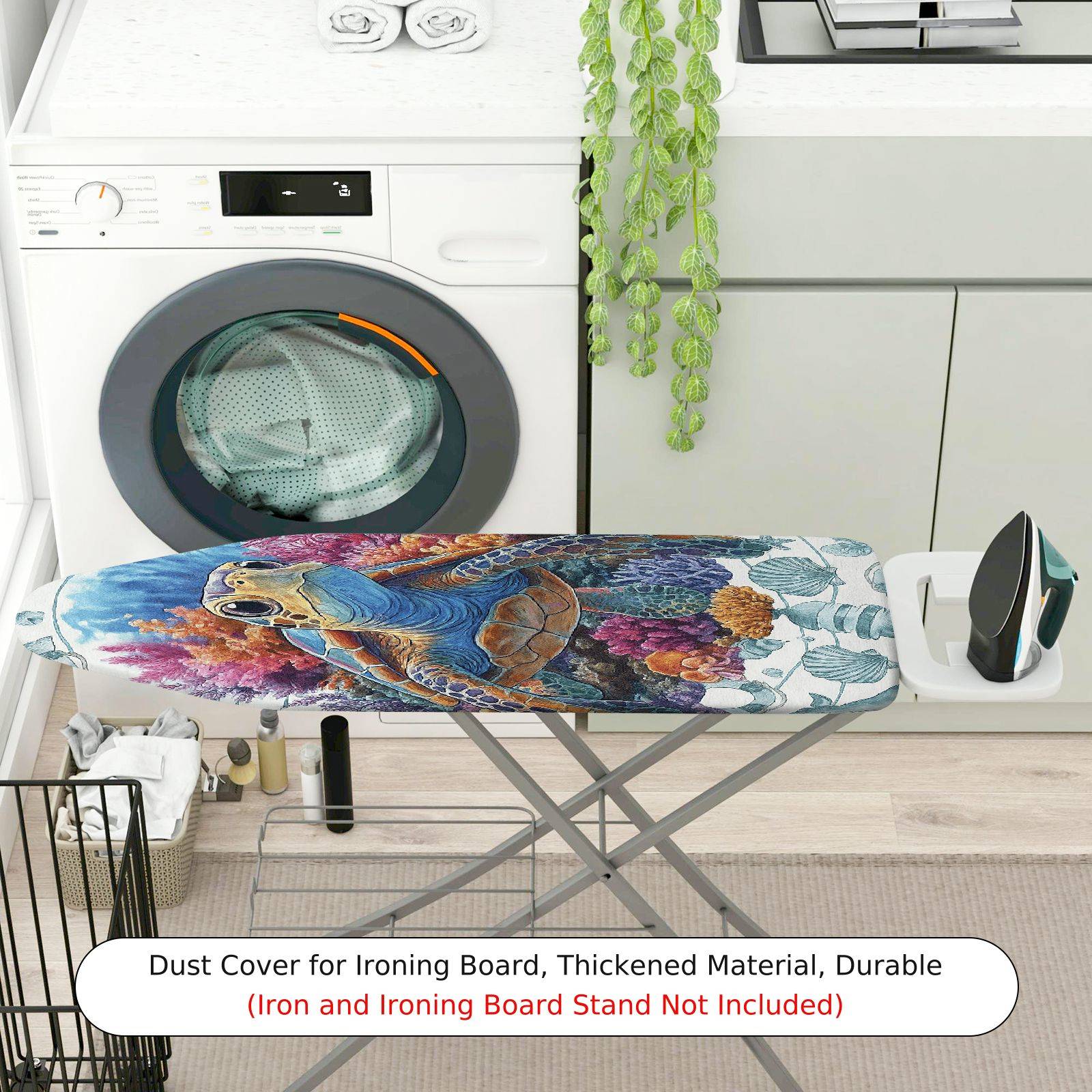 1-Piece Sea Turtle Coral Ocean  Ironing Board Cover, Universal Size, Without Board