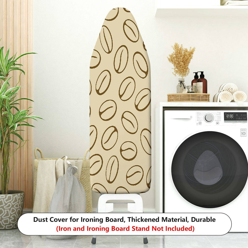 1-Piece Coffee Bean Pattern Beige  Ironing Board Cover, Universal Size, Without Board