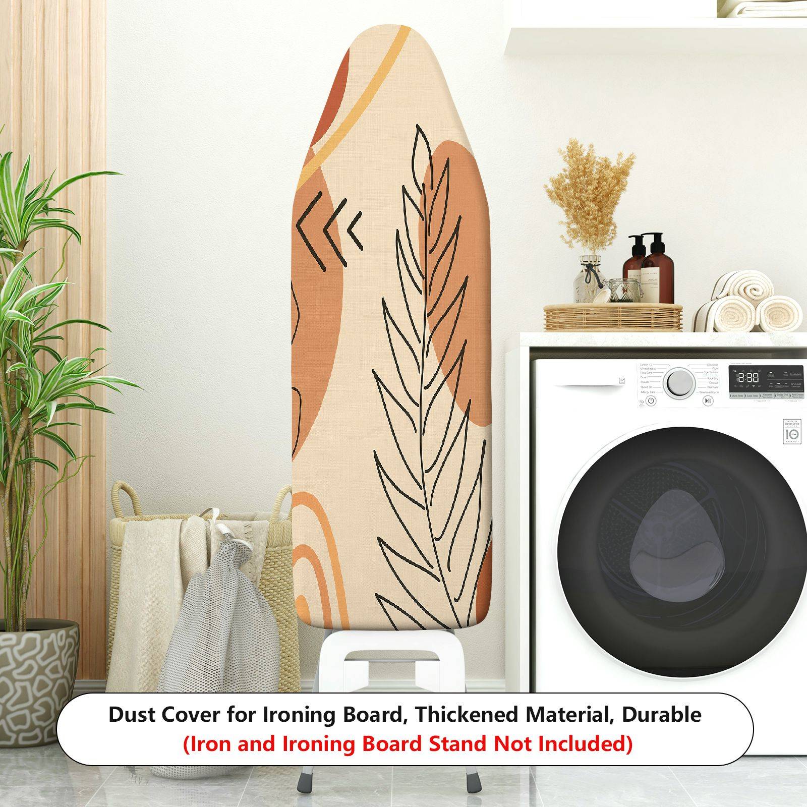 1-Piece Abstract Leaf Swirl Art  Ironing Board Cover, Universal Size, Without Board
