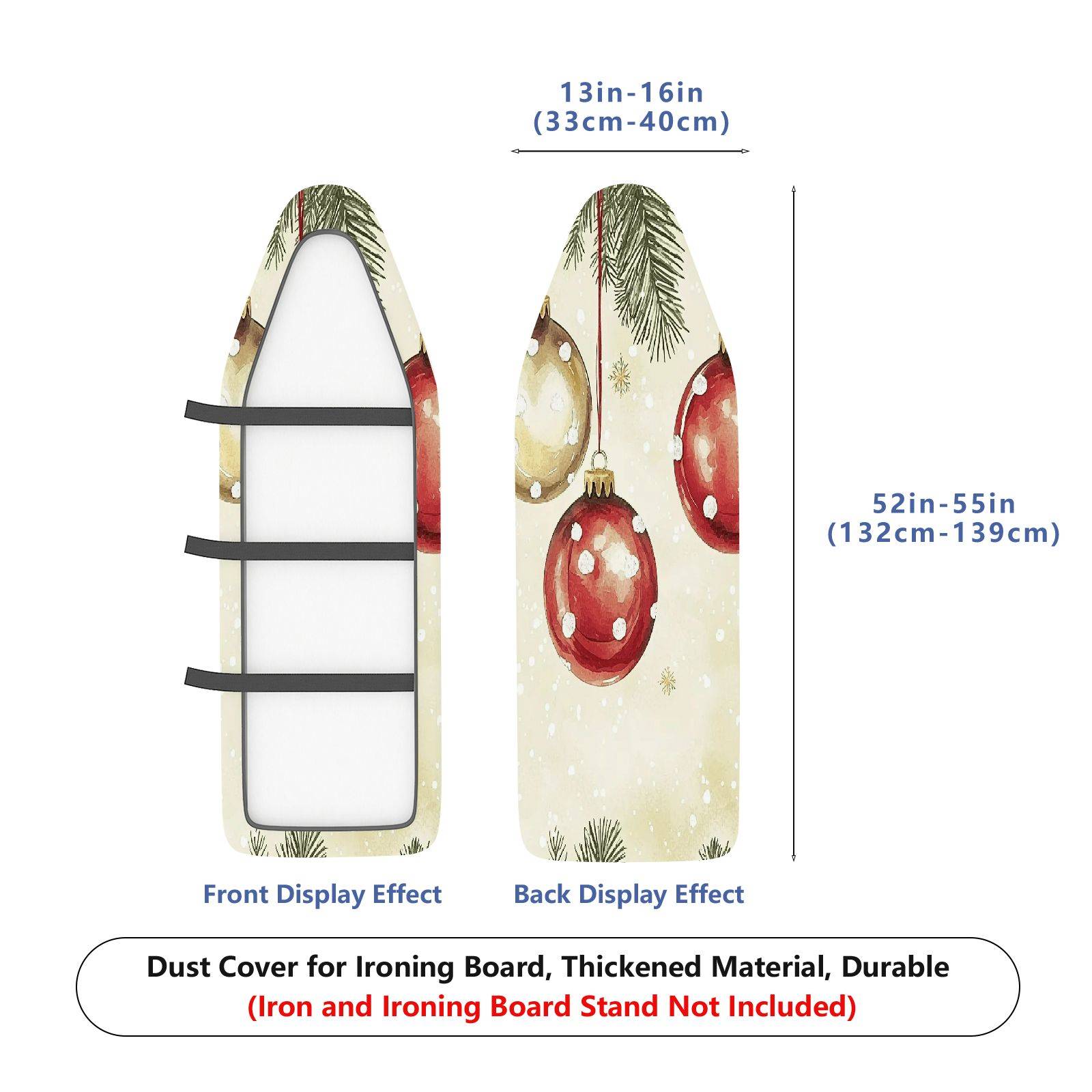 1-Piece Christmas Ornaments Pine Tree Snowfall  Ironing Board Cover, Universal Size, Without Board
