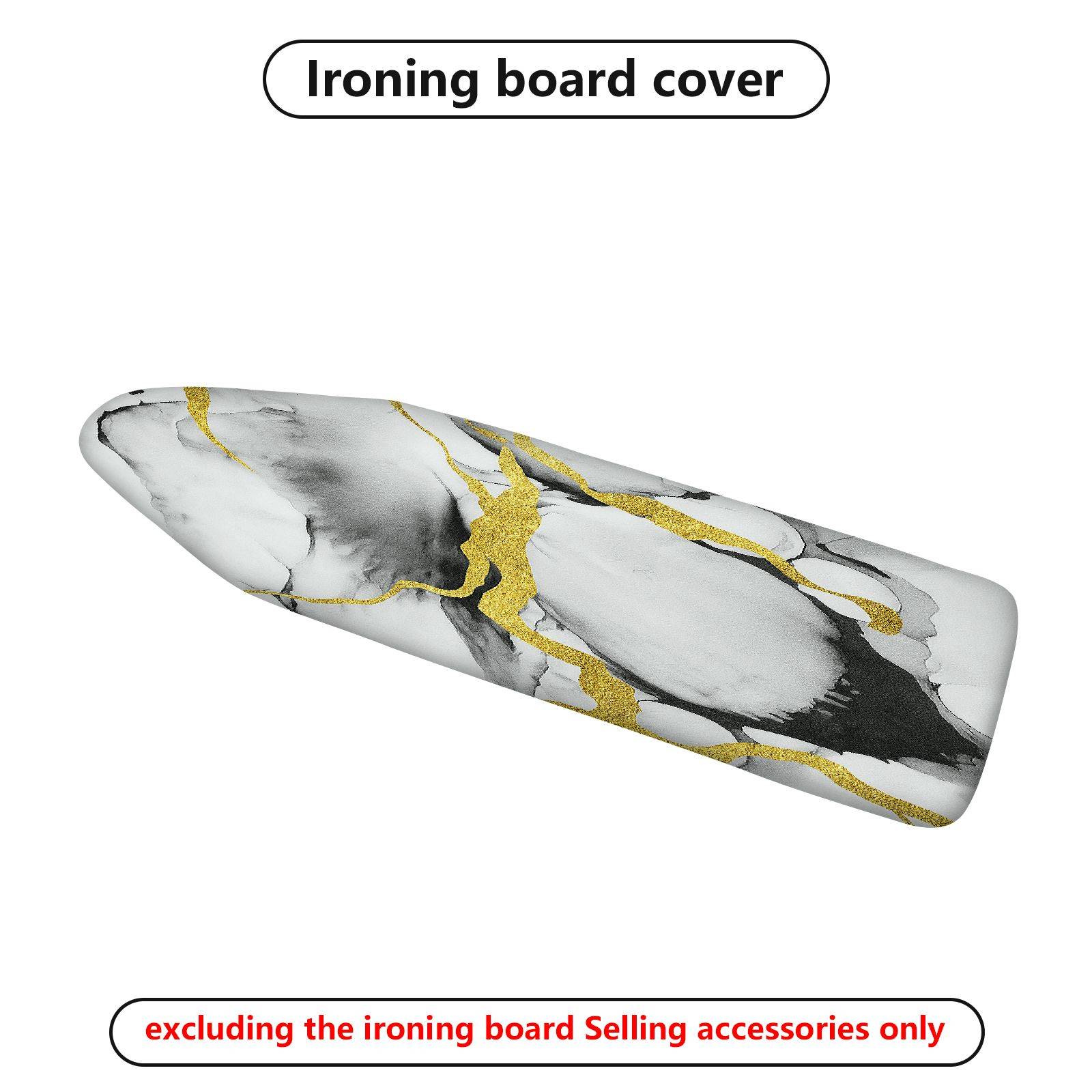1-Piece Marble Gold Abstract  Ironing Board Cover, Universal Size, Without Board