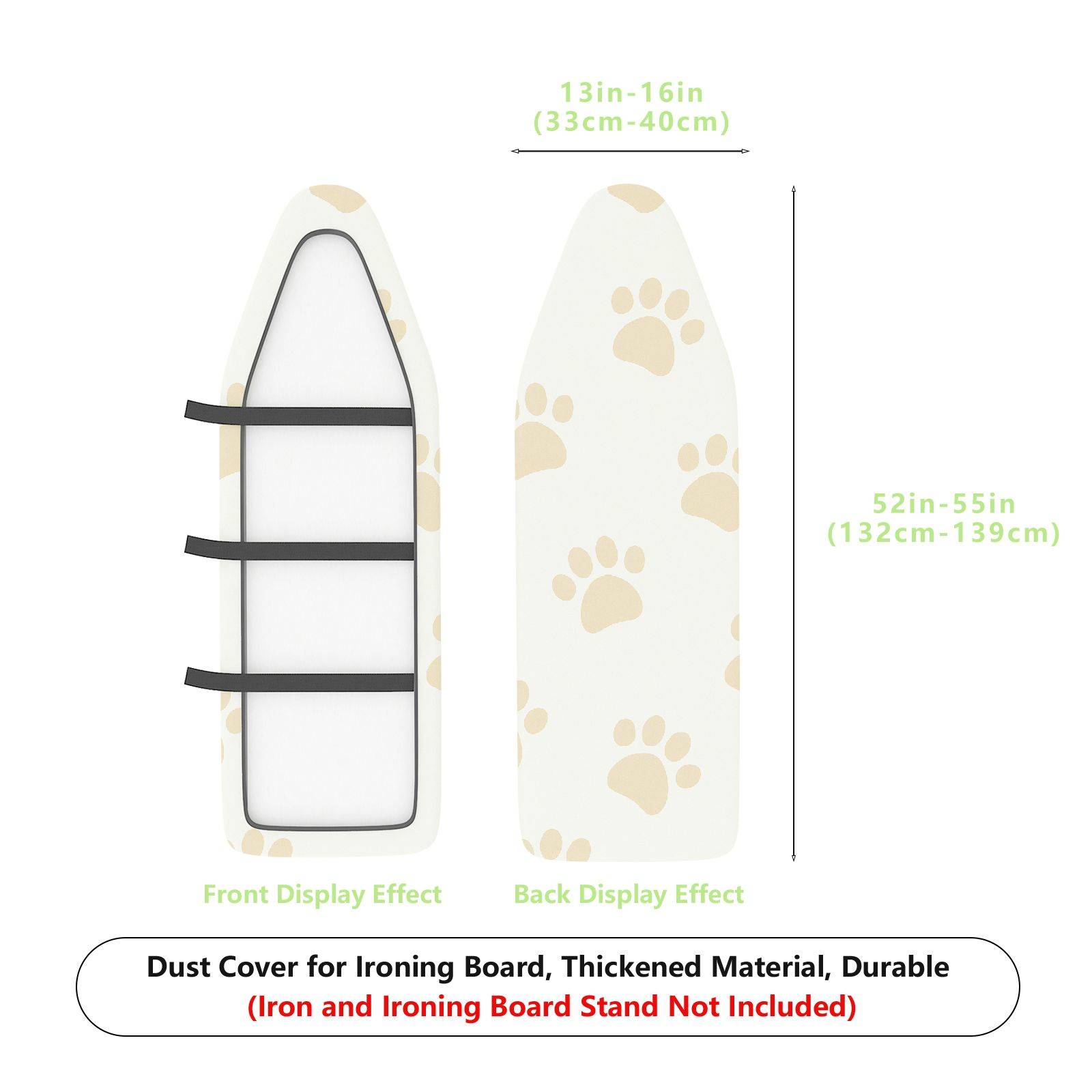 1-Piece Cute Paw Print Beige Minimalist  Ironing Board Cover, Universal Size, Without Board