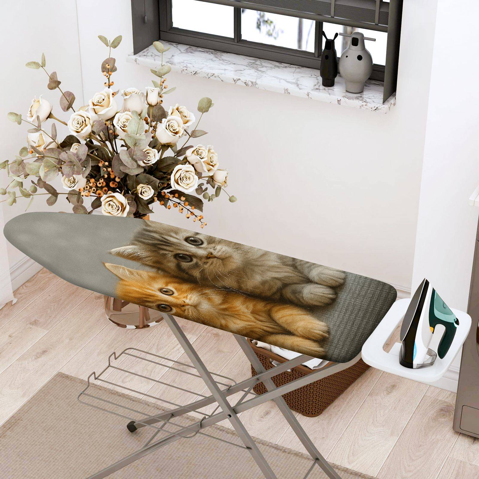 1-Piece Cute Cat Kitten Animal  Ironing Board Cover, Universal Size, Without Board