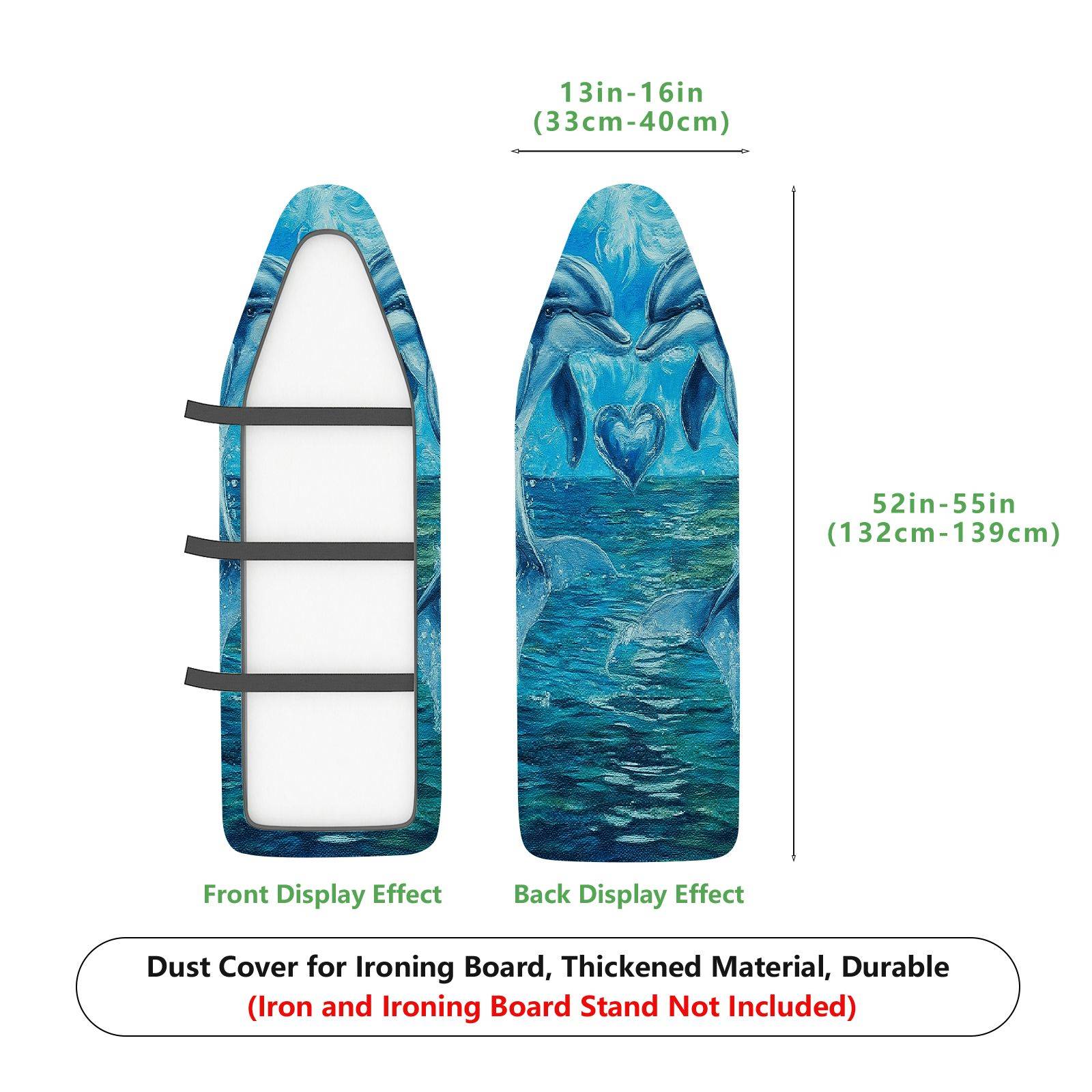 1-Piece Dolphin Ocean Blue  Ironing Board Cover, Universal Size, Without Board
