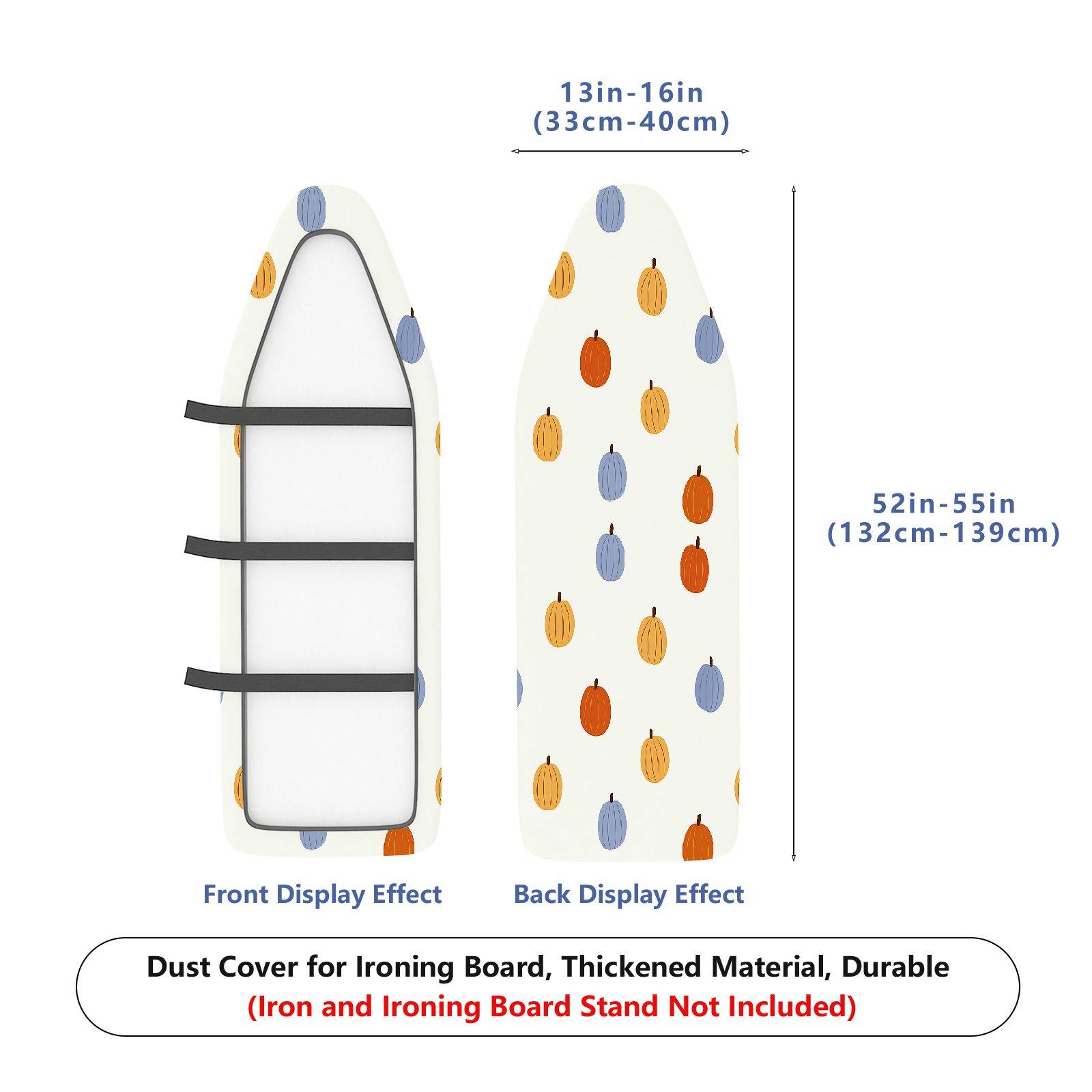 1-Piece Pumpkin Pattern Retro Autumn  Ironing Board Cover, Universal Size, Without Board