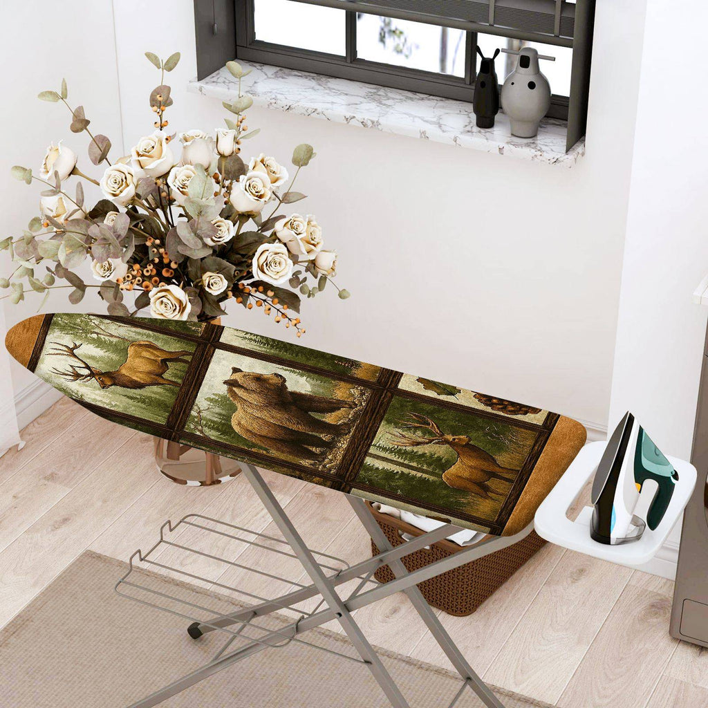 1-Piece Wildlife Forest Animal Rustic  Ironing Board Cover, Universal Size, Without Board