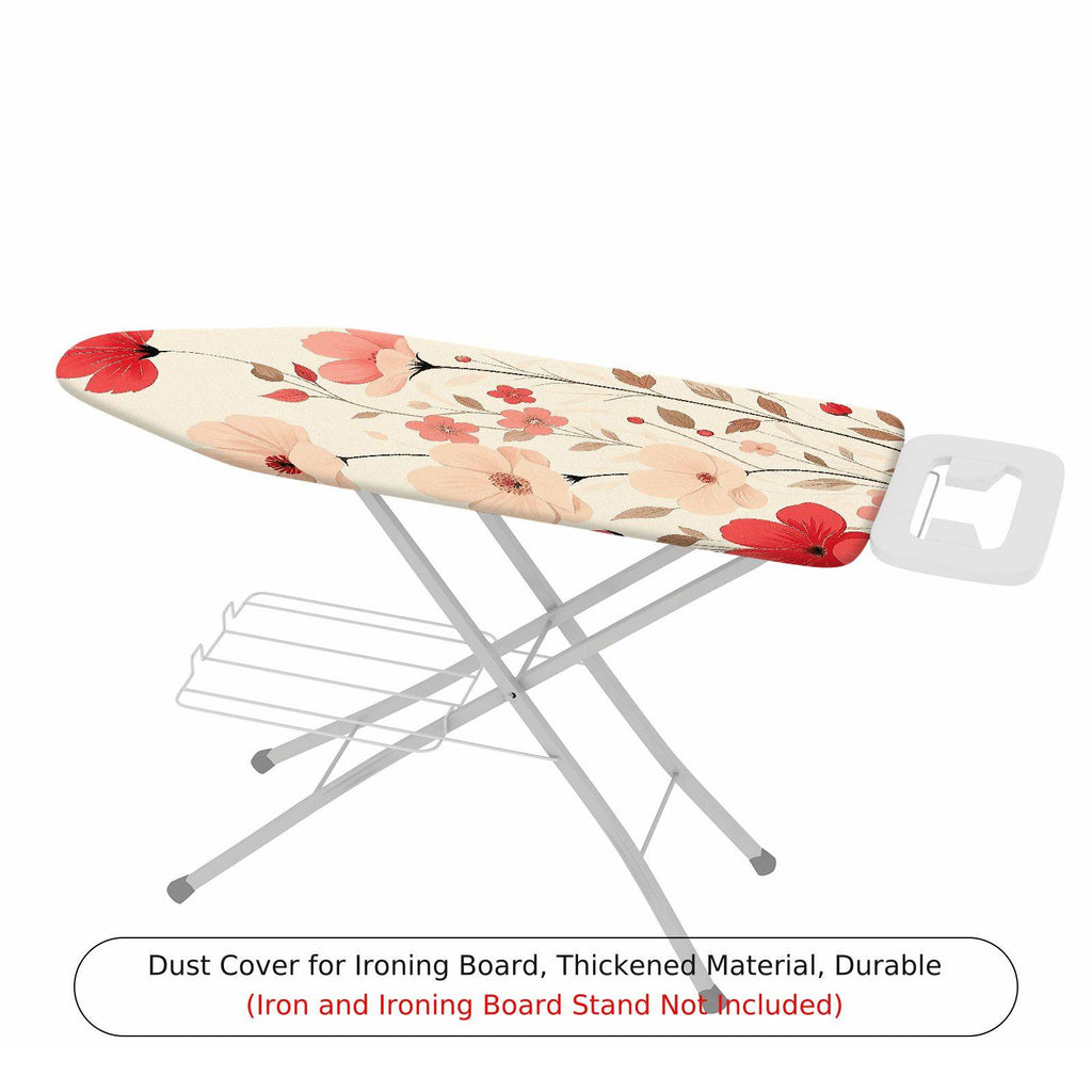 1-Piece Floral Pattern Pink Red Blossoms  Ironing Board Cover, Universal Size, Without Board