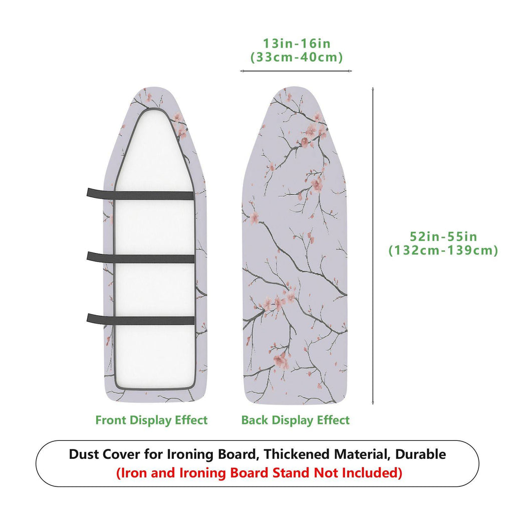 1-Piece Floral Pattern Pink Cherry Blossom Branch  Ironing Board Cover, Universal Size, Without Board