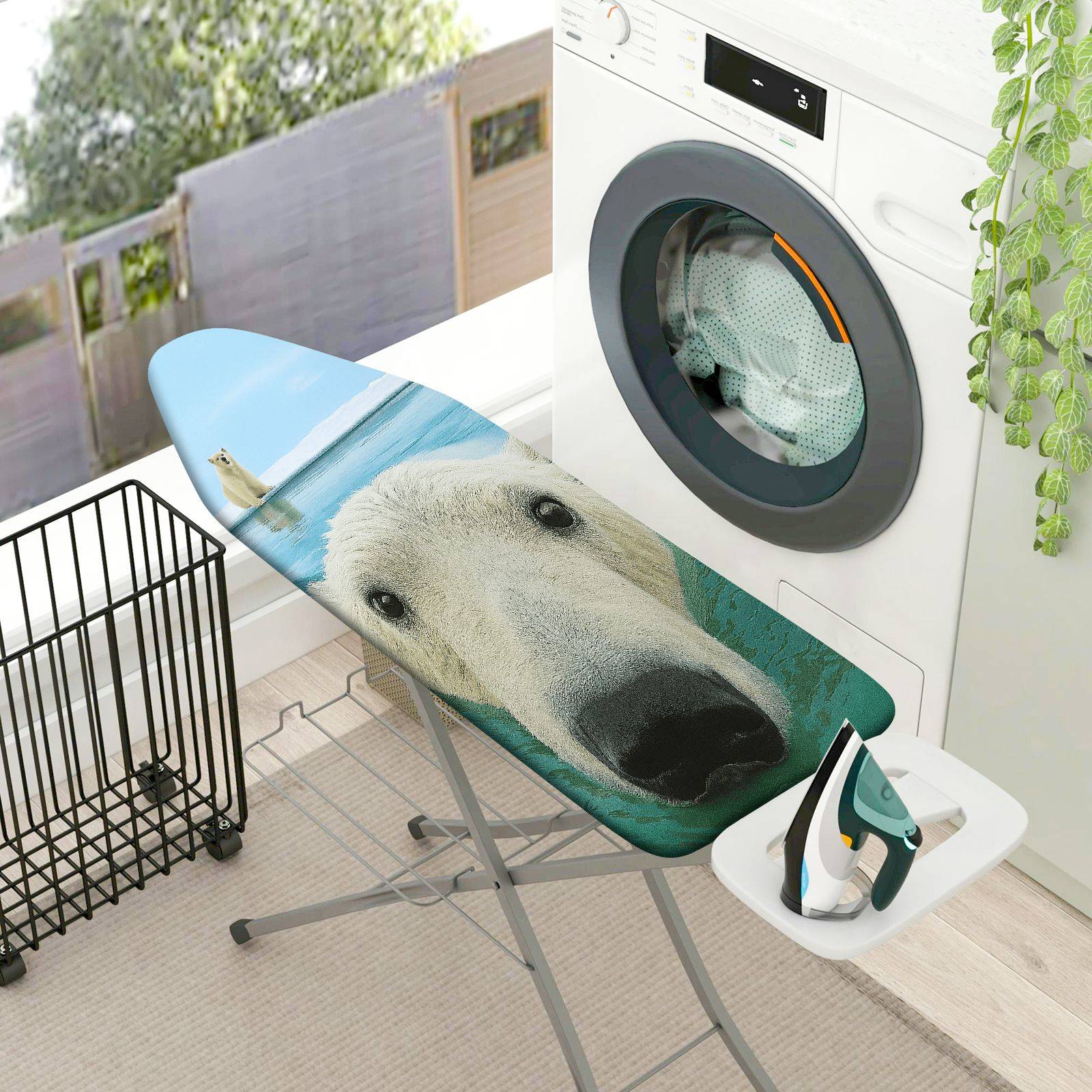 1-Piece Polar Bear Ocean Wild  Ironing Board Cover, Universal Size, Without Board