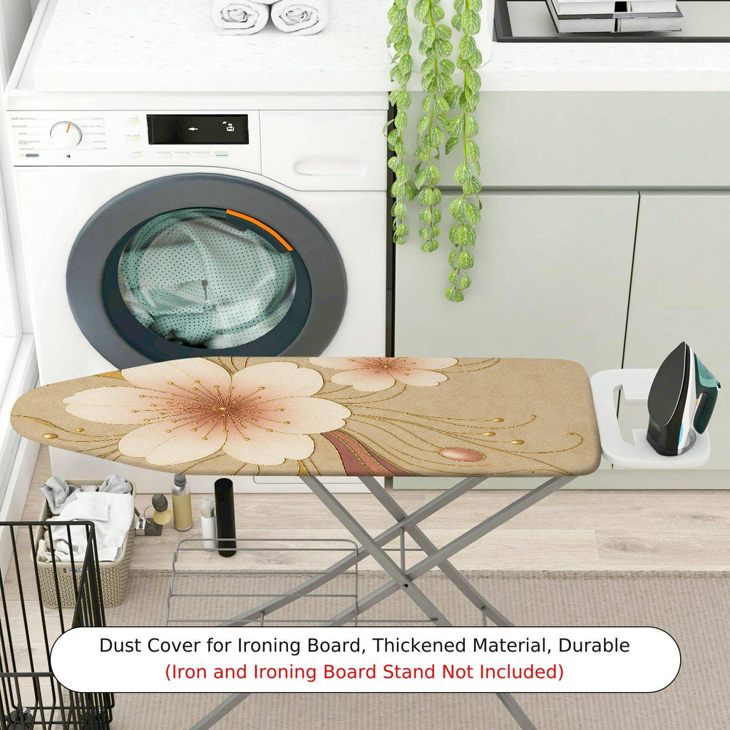 1-Piece Floral Beige Elegant  Ironing Board Cover, Universal Size, Without Board