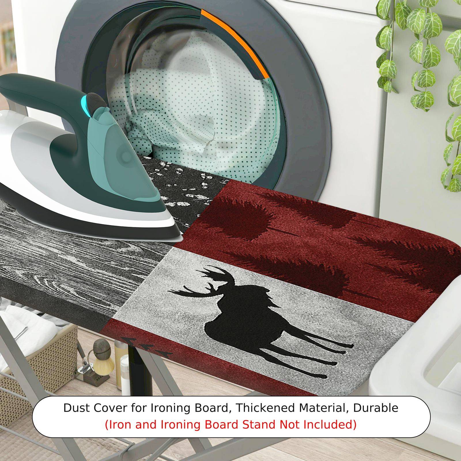 1-Piece Plaid Rustic Animal  Ironing Board Cover, Universal Size, Without Board