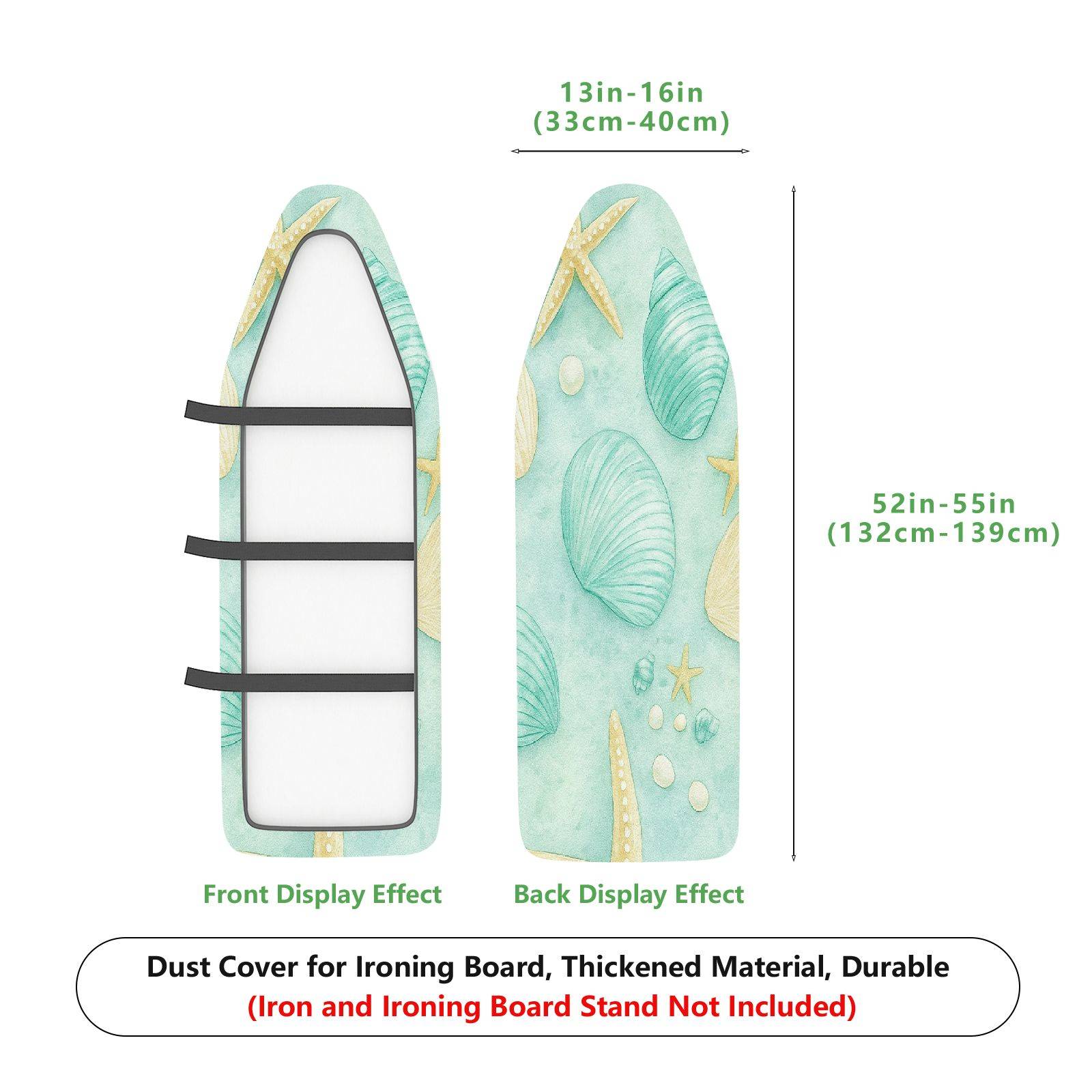1-Piece Ocean Starfish Shell  Ironing Board Cover, Universal Size, Without Board