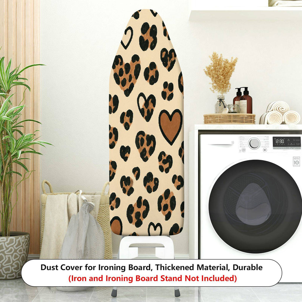 1-Piece Leopard Heart Print Animal Pattern  Ironing Board Cover, Universal Size, Without Board