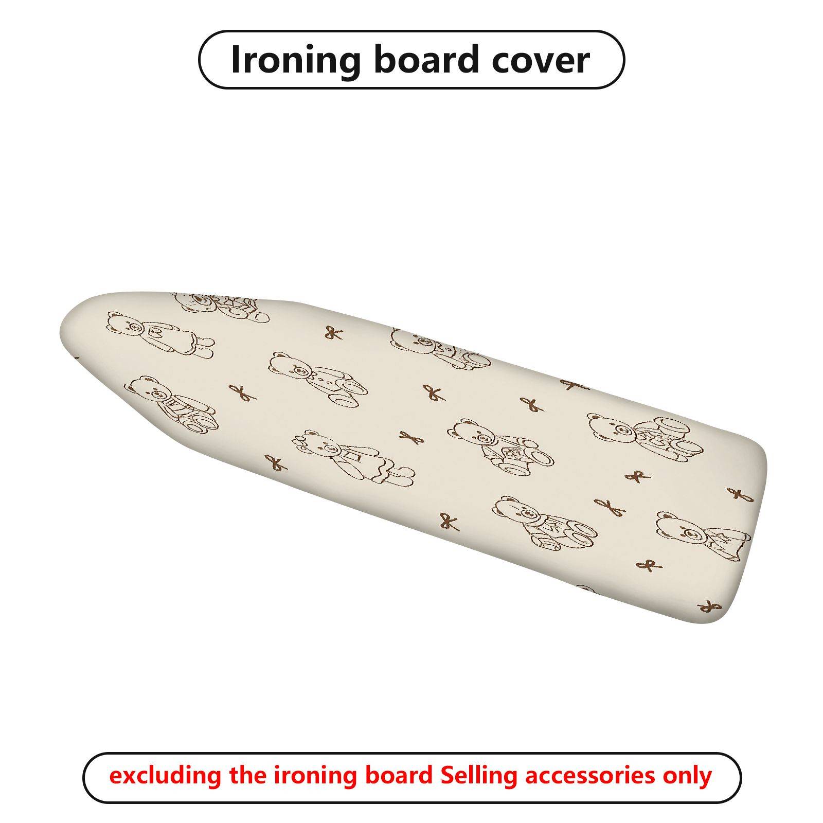 1-Piece Cute  Animal Print Beige  Ironing Board Cover, Universal Size, Without Board