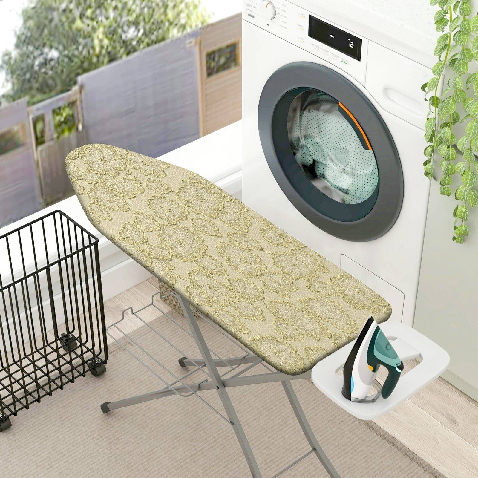 1-Piece Floral Beige Vintage  Ironing Board Cover, Universal Size, Without Board