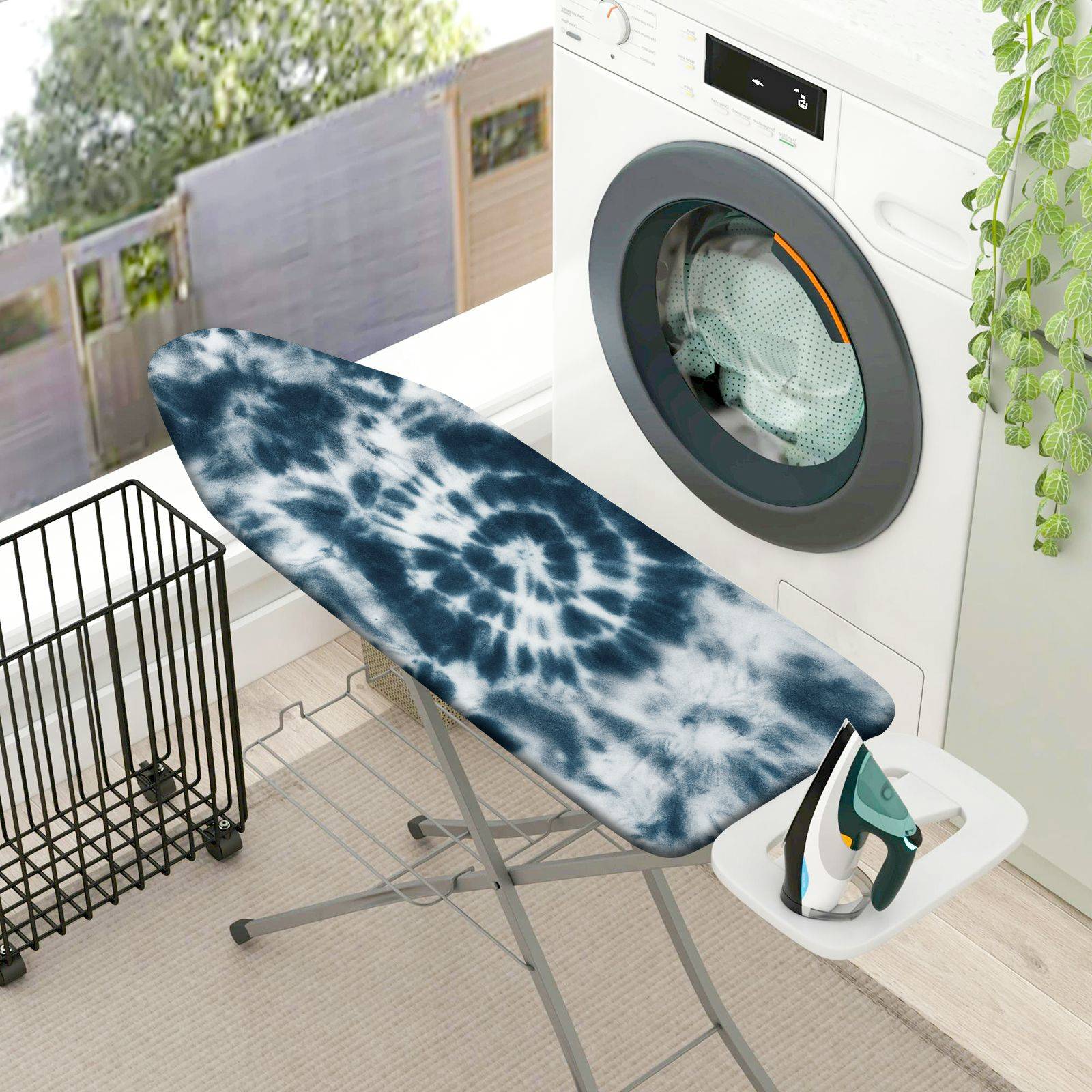 1-Piece Tie-dye Blue Abstract  Ironing Board Cover, Universal Size, Without Board
