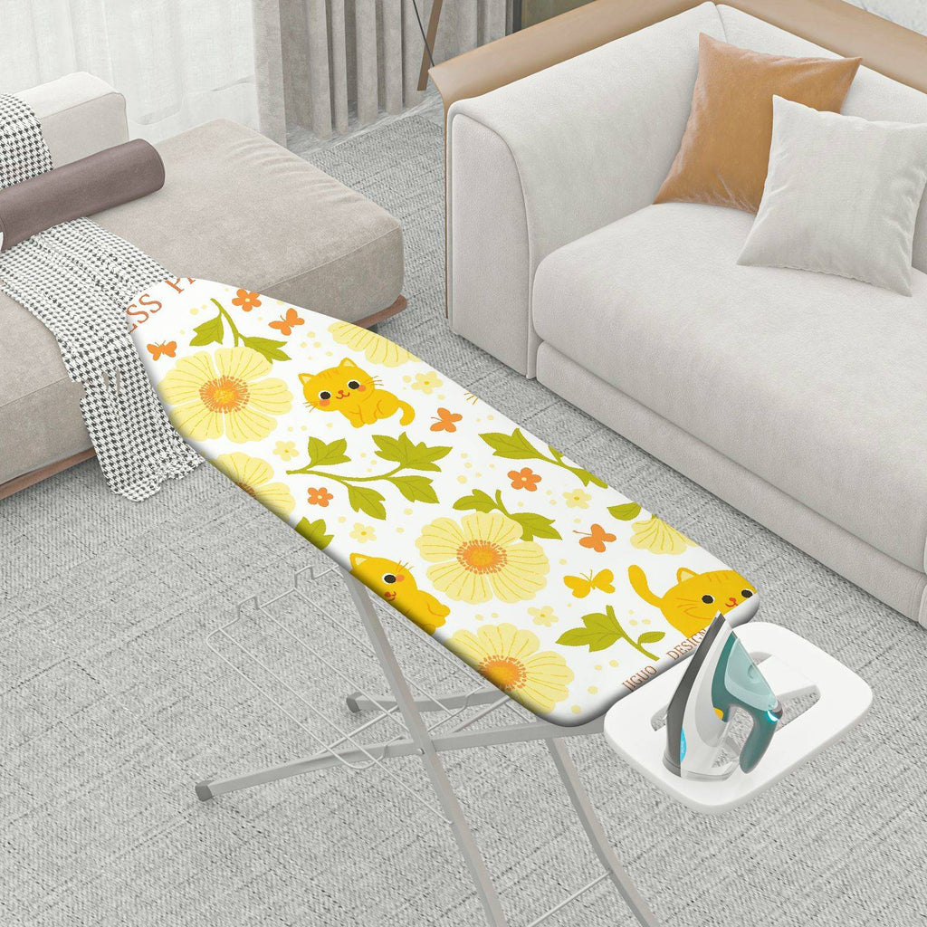 1-Piece Floral  Animal Yellow  Ironing Board Cover, Universal Size, Without Board