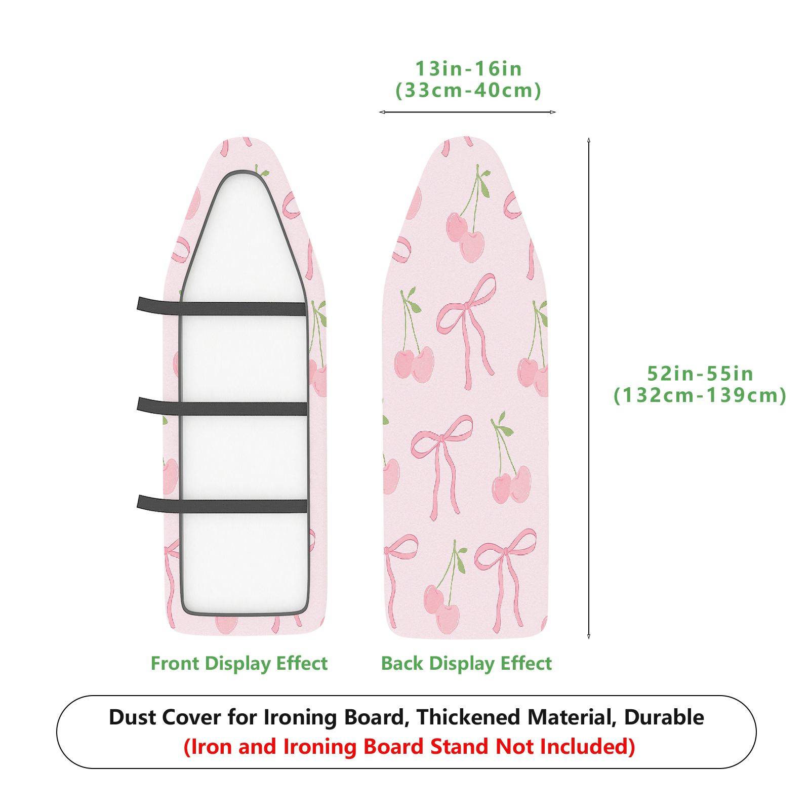 1-Piece Cherry Bow Pink  Ironing Board Cover, Universal Size, Without Board