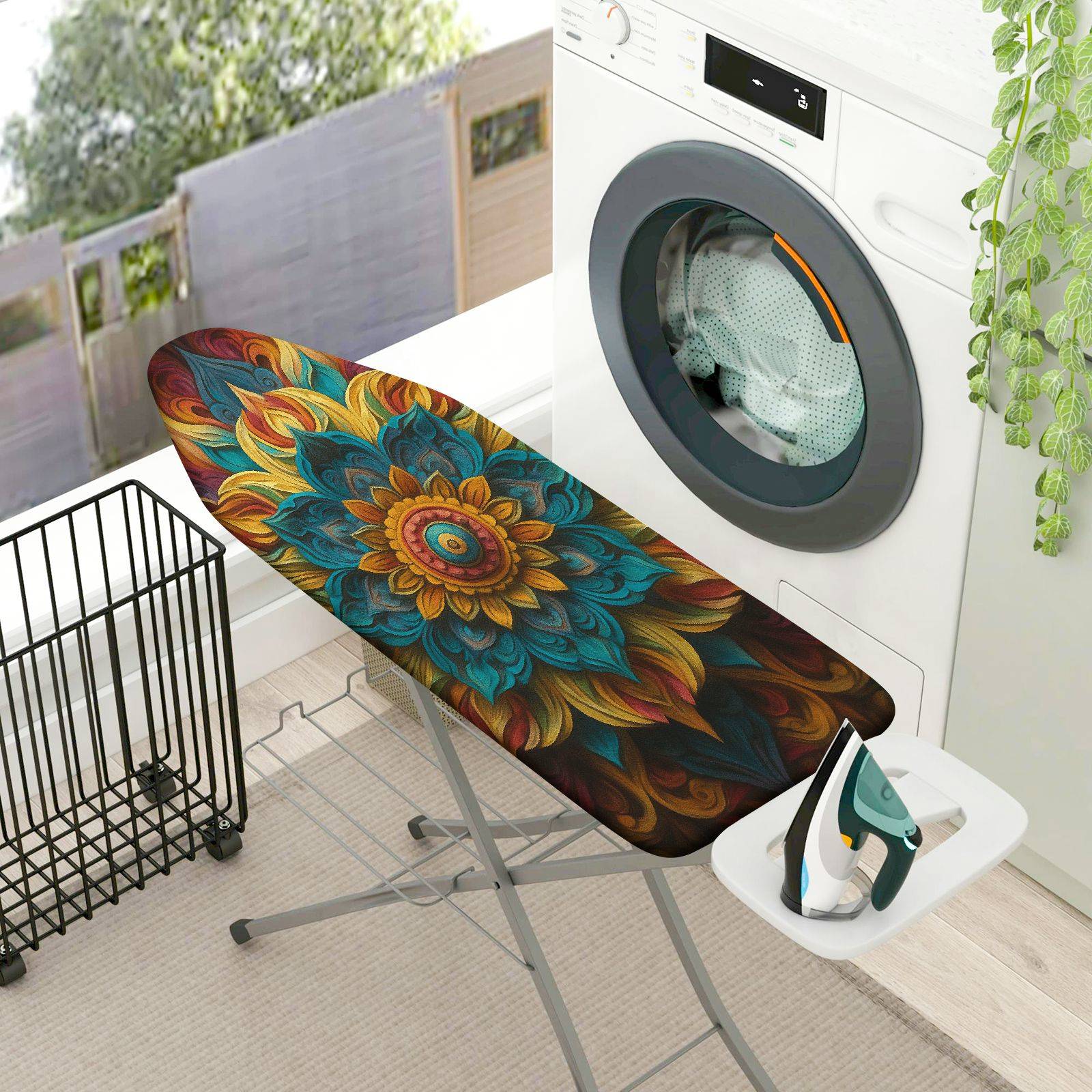 1-Piece Floral Colorful Abstract  Ironing Board Cover, Universal Size, Without Board