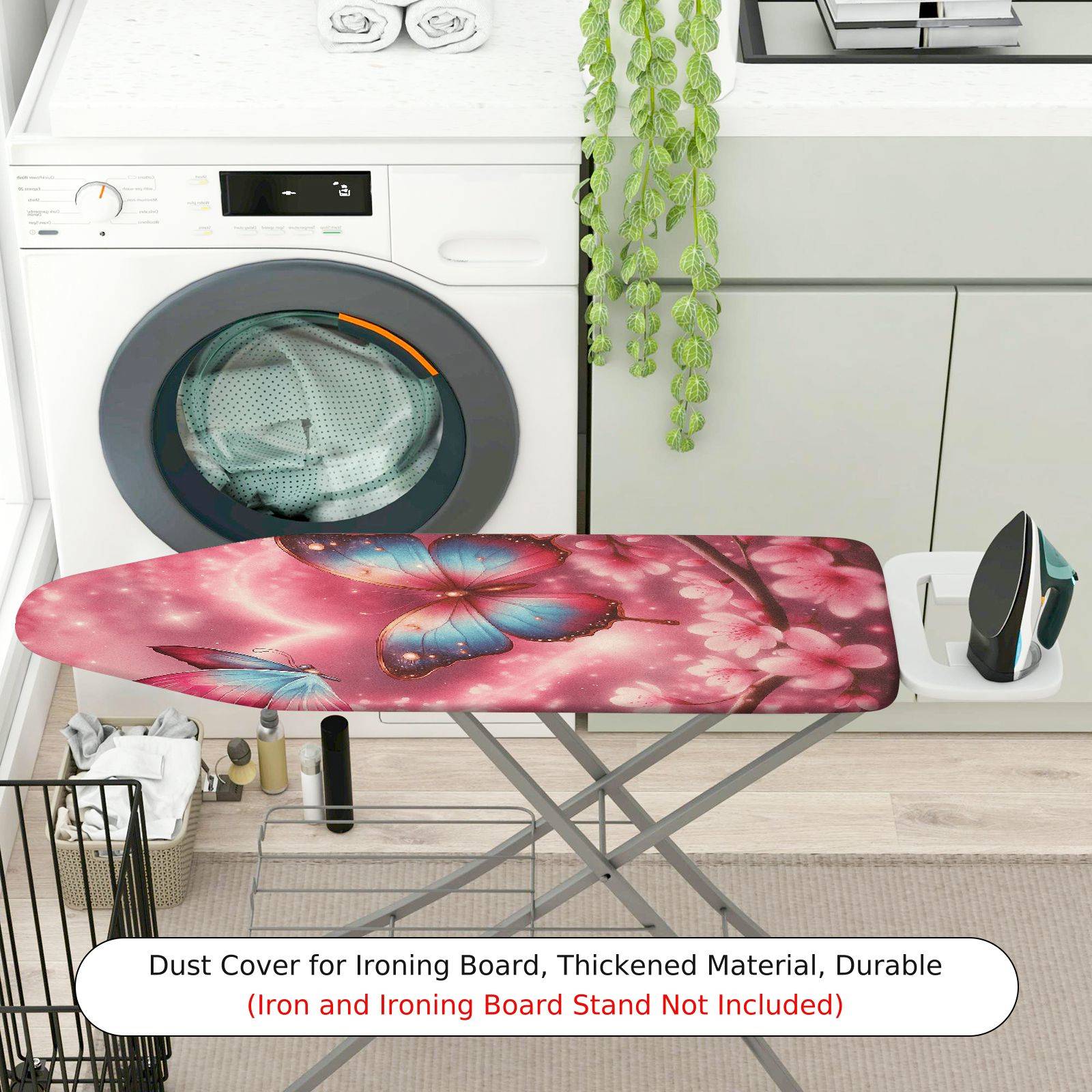 1-Piece Butterfly Cherry Blossom Pink  Ironing Board Cover, Universal Size, Without Board