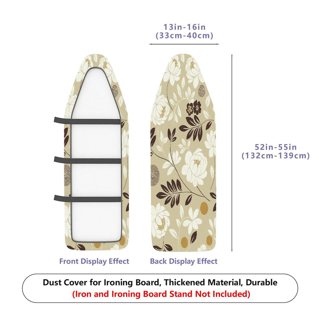 1-Piece Floral Beige Brown  Ironing Board Cover, Universal Size, Without Board