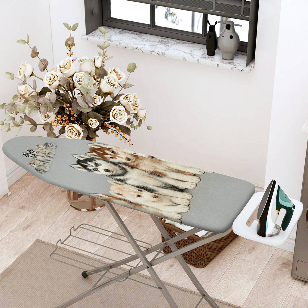 1-Piece Dog Pattern Cute Animal Grey  Ironing Board Cover, Universal Size, Without Board