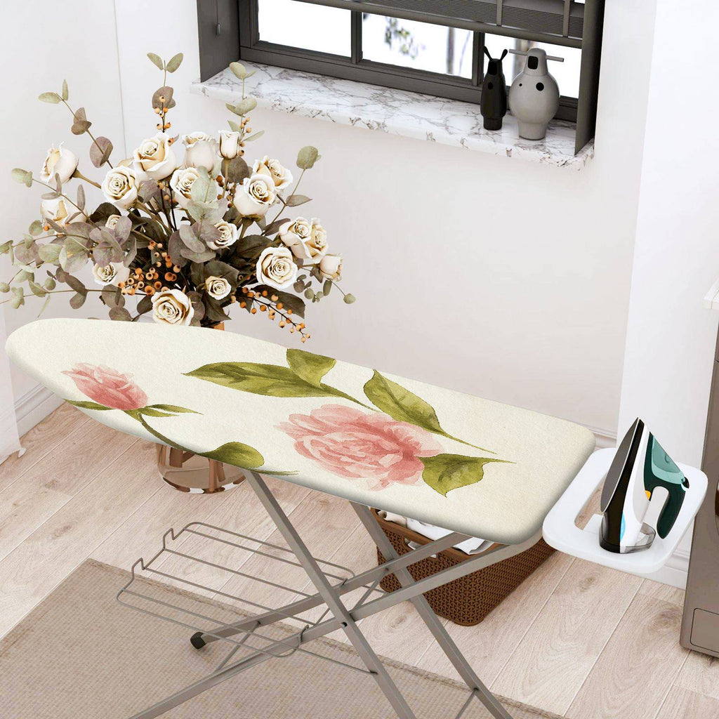 1-Piece Floral Green Pink  Ironing Board Cover, Universal Size, Without Board
